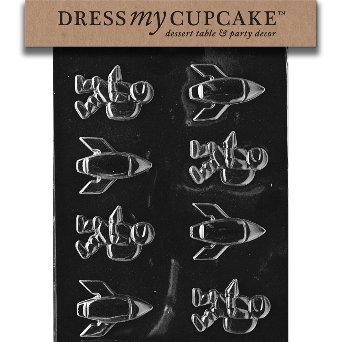Spaceman & Rockets Chocolate Candy Mold for Cupcakes - DIY Baking Decorations for Birthday Parties & Kids Events