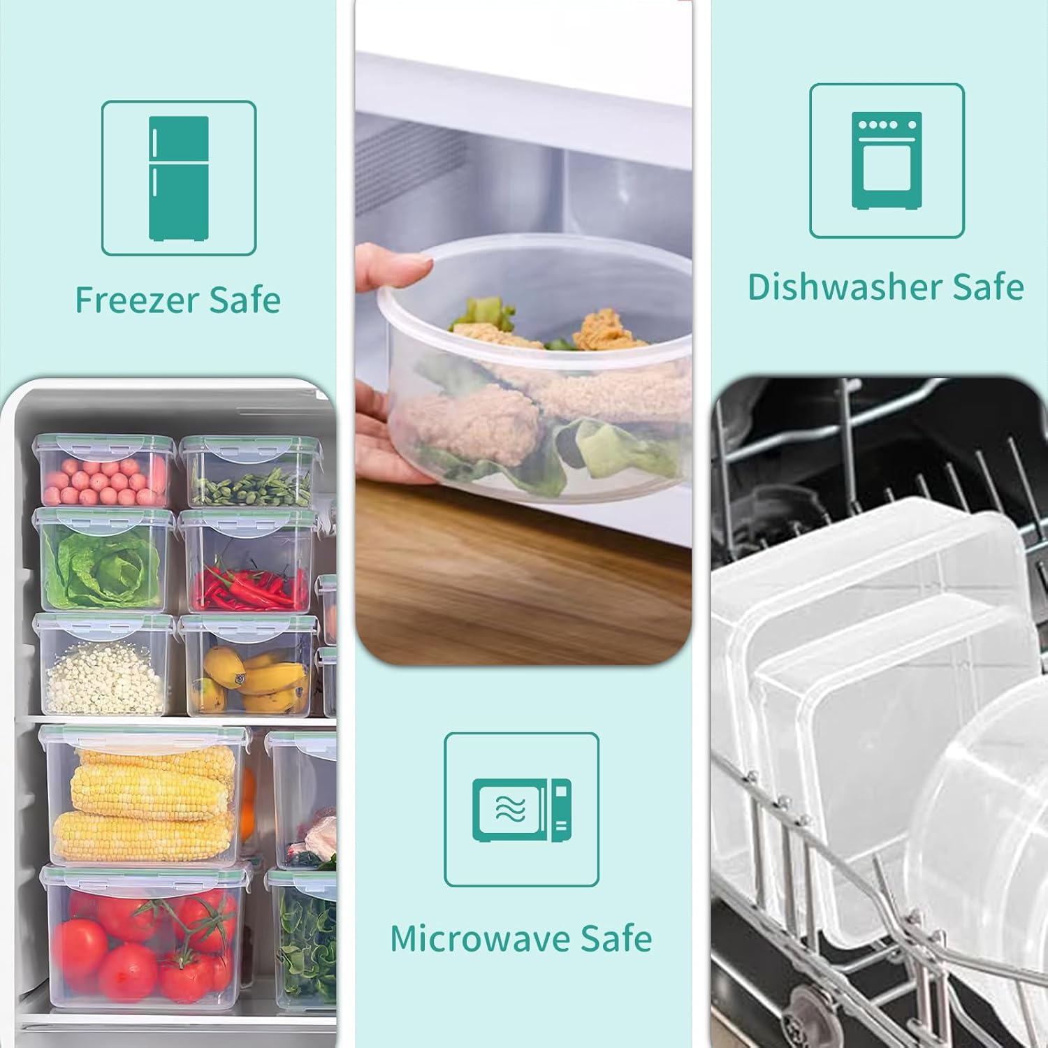 24-Piece Airtight Food Storage Containers Set - BPA-Free Round & Square Kitchen Pantry Organizers | Perfect for Meal Prep, Dry Goods & Leftovers Storage (Model S1306)