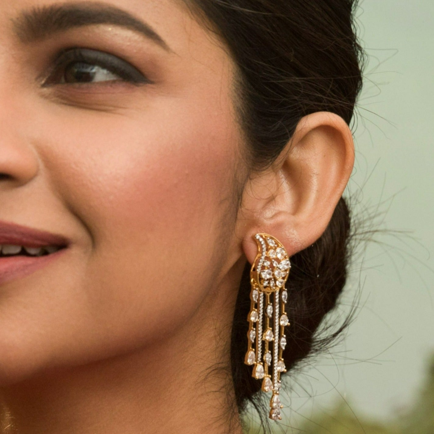Karina CZ Drop Earrings - Elegant Cubic Zirconia Dangle Earrings for Women | Perfect for Weddings, Parties & Special Occasions