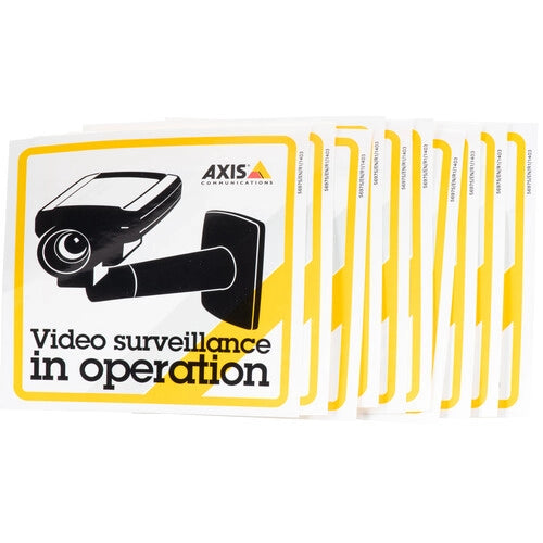 Axis Communications Surveillance Sticker (10 Pack) - High-Quality Security Warning Decals for Home & Business - Deter Burglars & Protect Property