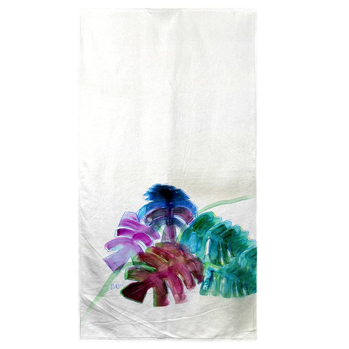 Betsy Drake Monstera Leaves Beach Towel - Large Tropical Leaf Design Quick Dry Towel for Pool, Beach, Yoga & Outdoor Activities