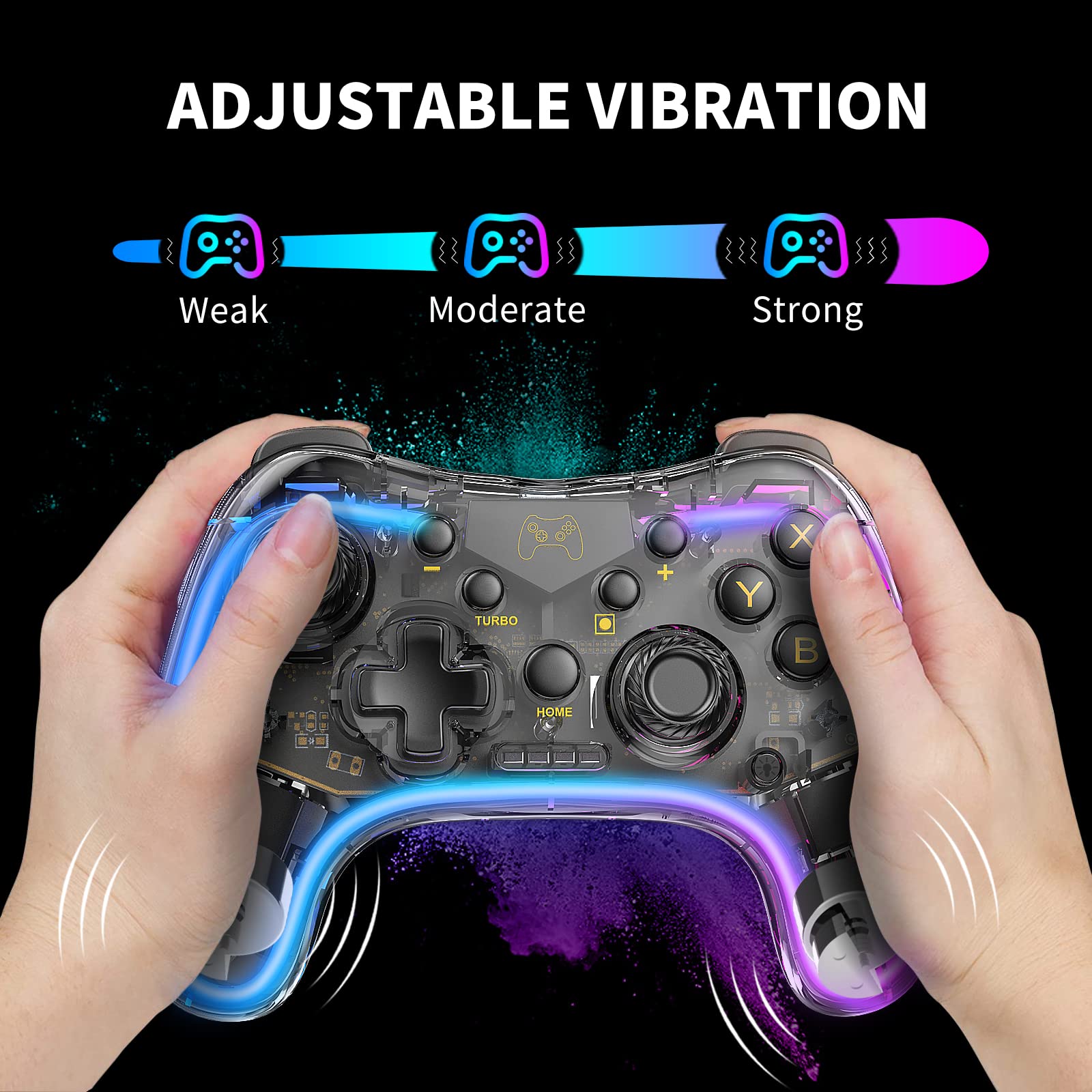 **Mamba Wireless Pro Controller for Nintendo Switch/Switch Lite/Switch OLED - Turbo, Wake-Up Function, Adjustable LED (White) | Perfect for Gaming, Travel & Multiplayer Fun**
