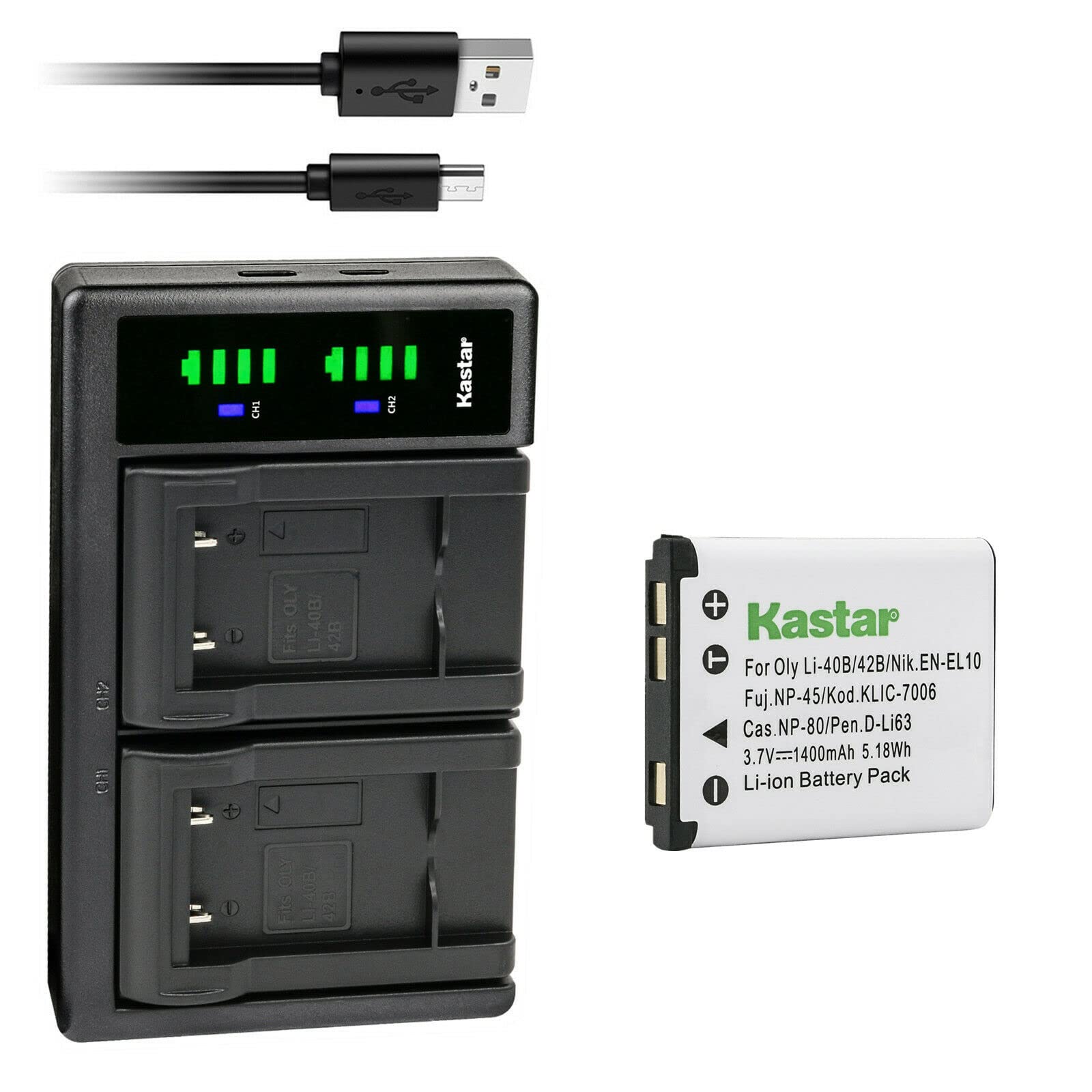 Kastar 1-Pack BP-DC17 Replacement Battery & LTD2 USB Charger for Leica Sofort Camera - Compatible with Leica BP-DC17 Lithium-Ion Battery & BC-DC17 Charger - Perfect for Travel, Instant Photography & On-the-Go Charging (Mint Green)