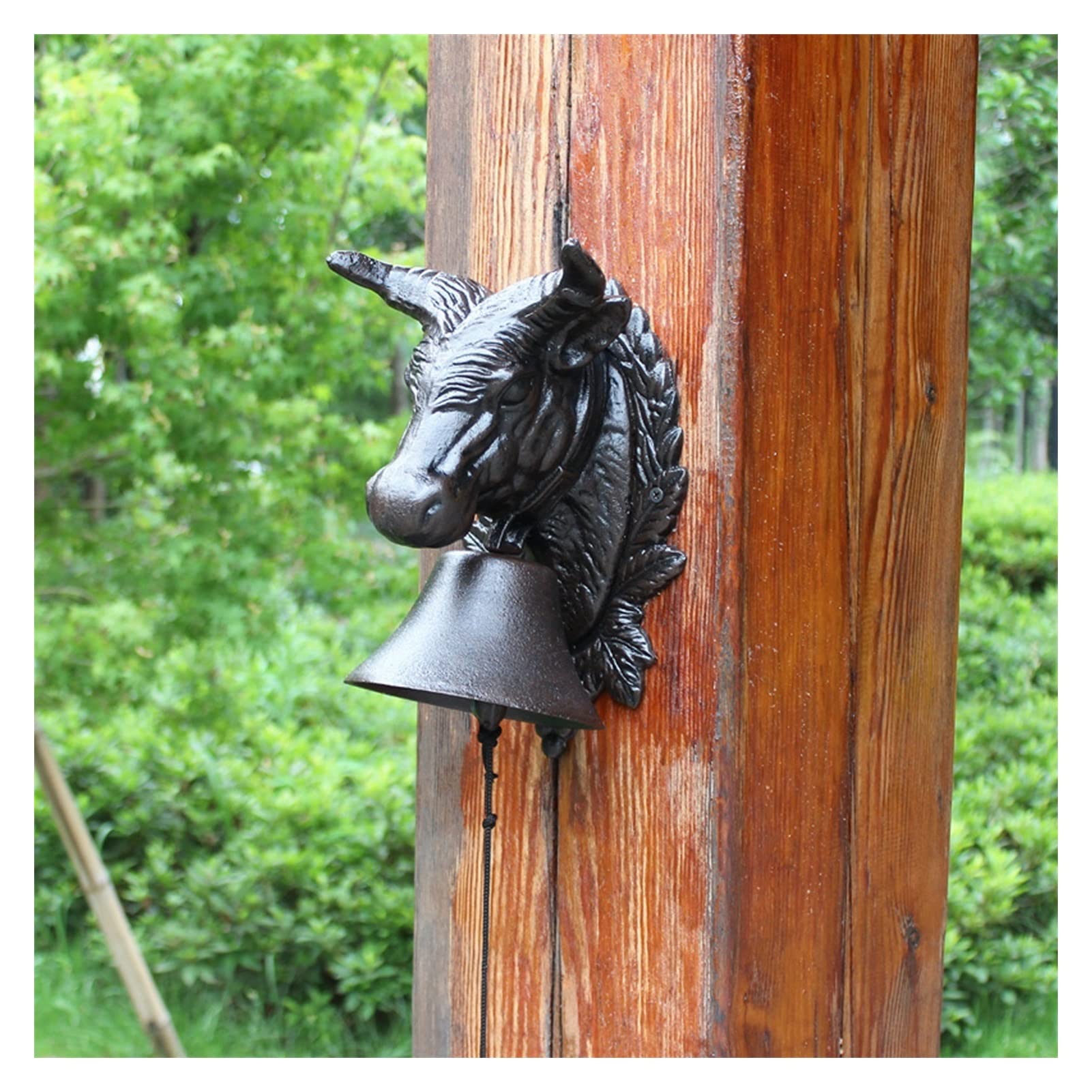 SEFAX Vintage Cast Iron Doorbell - Antique Farmhouse Wall Mounted Shopkeeper Bell for Doors, Indoor & Outdoor Rustic Decor - Perfect for Entryways, Cafes, and Country Style Homes