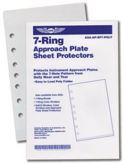 ASA Poly Approach Plate Sheet Protector Folders - 7-Ring Binder for Aviation Charts & Flight Documents | Perfect for Pilots, Flight Training & Cockpit Organization