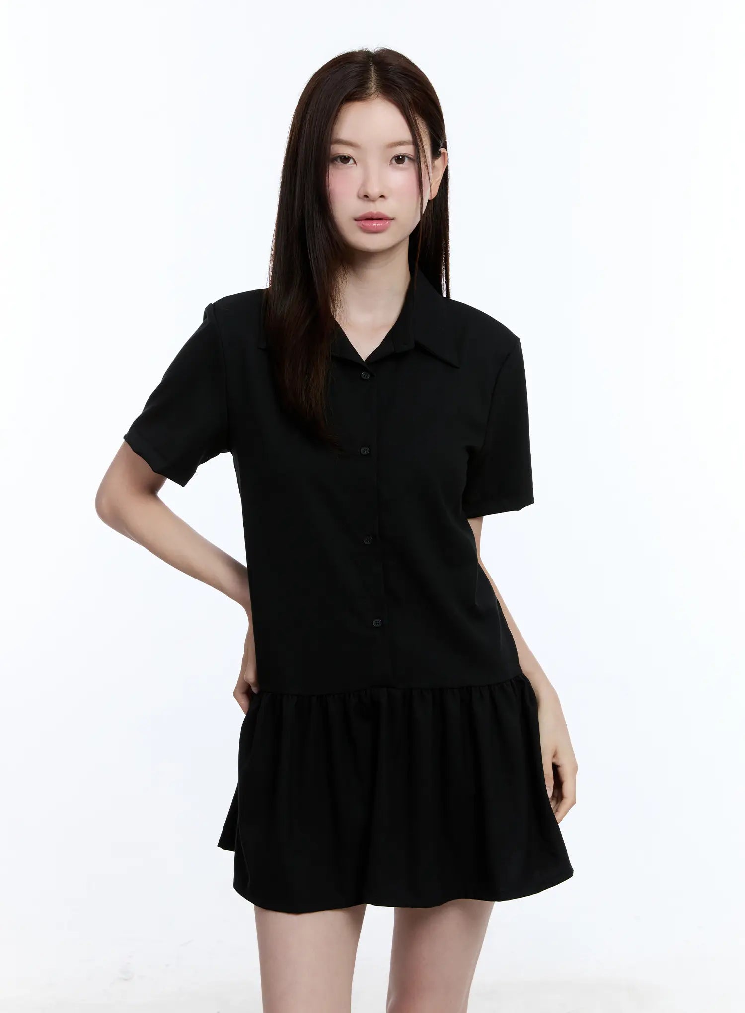 Elegant Collared Frill Mini Dress CU513 - Vintage-Inspired Party & Cocktail Outfit for Women