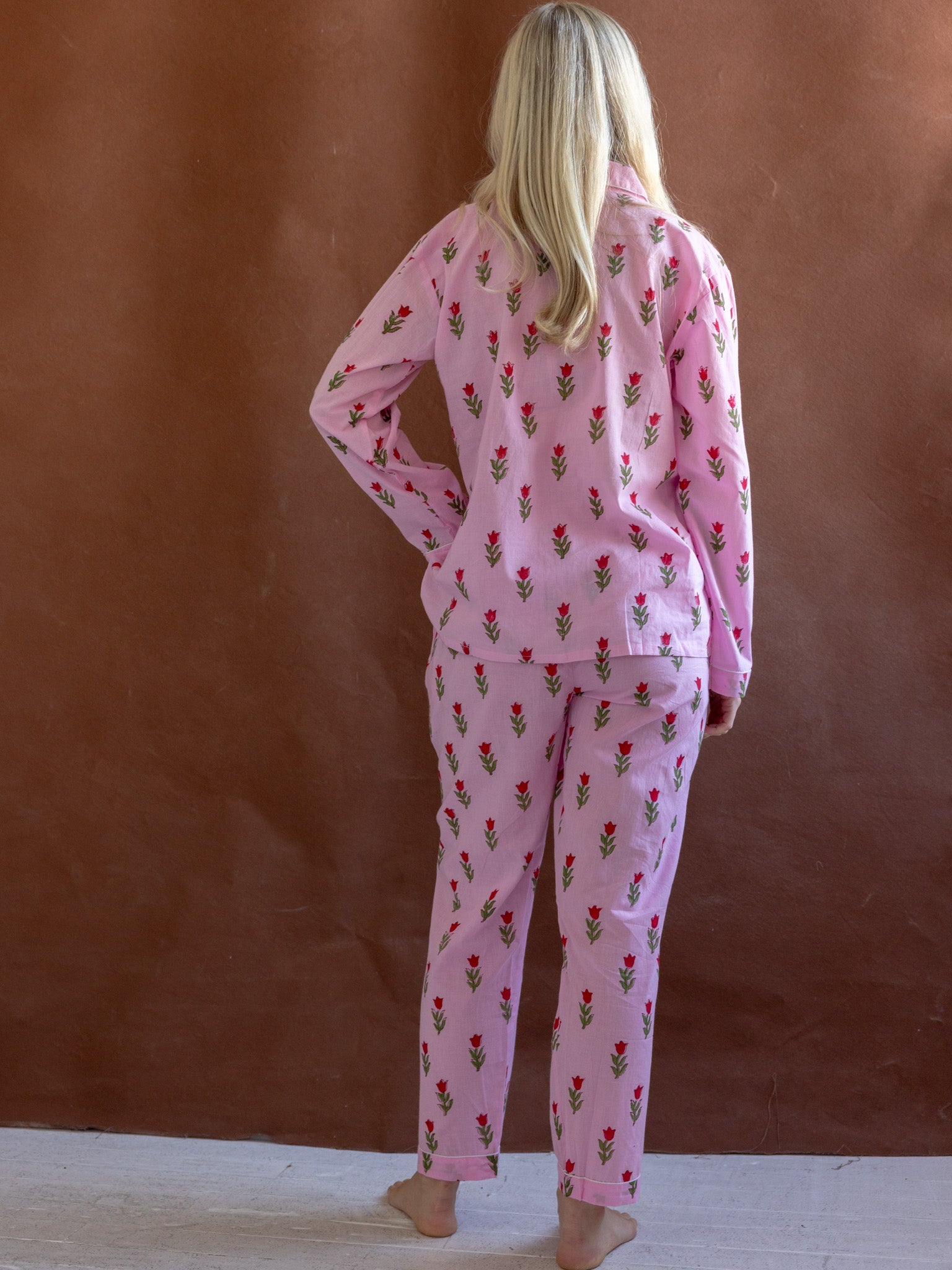 Frederic Women's Pink Silk Pajama Set - Soft Comfortable Sleepwear for Lounge & Nighttime Relaxation