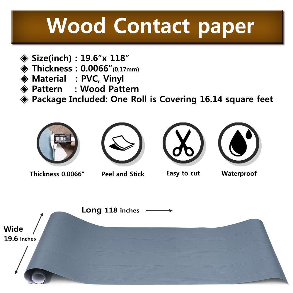 Peel and Stick Self-Adhesive Wood Grain Contact Paper - 19.6