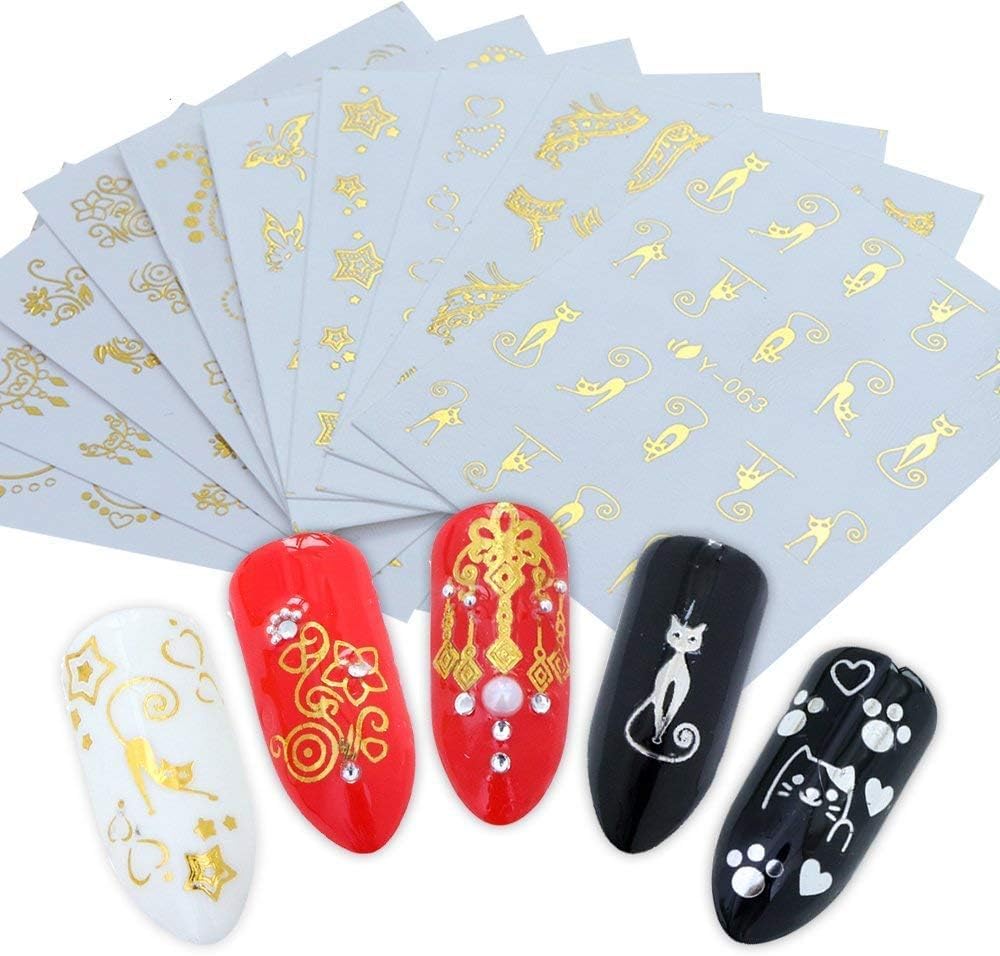 B INIK Nail Art Stickers - 4 Stripes Nail Decals for DIY Manicure | Perfect for Home Nail Design, Salon Use & Party Nail Art Accessories