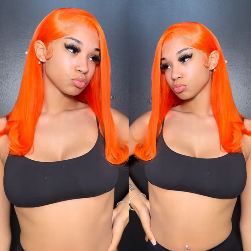 Orange Straight With Flipped Ends