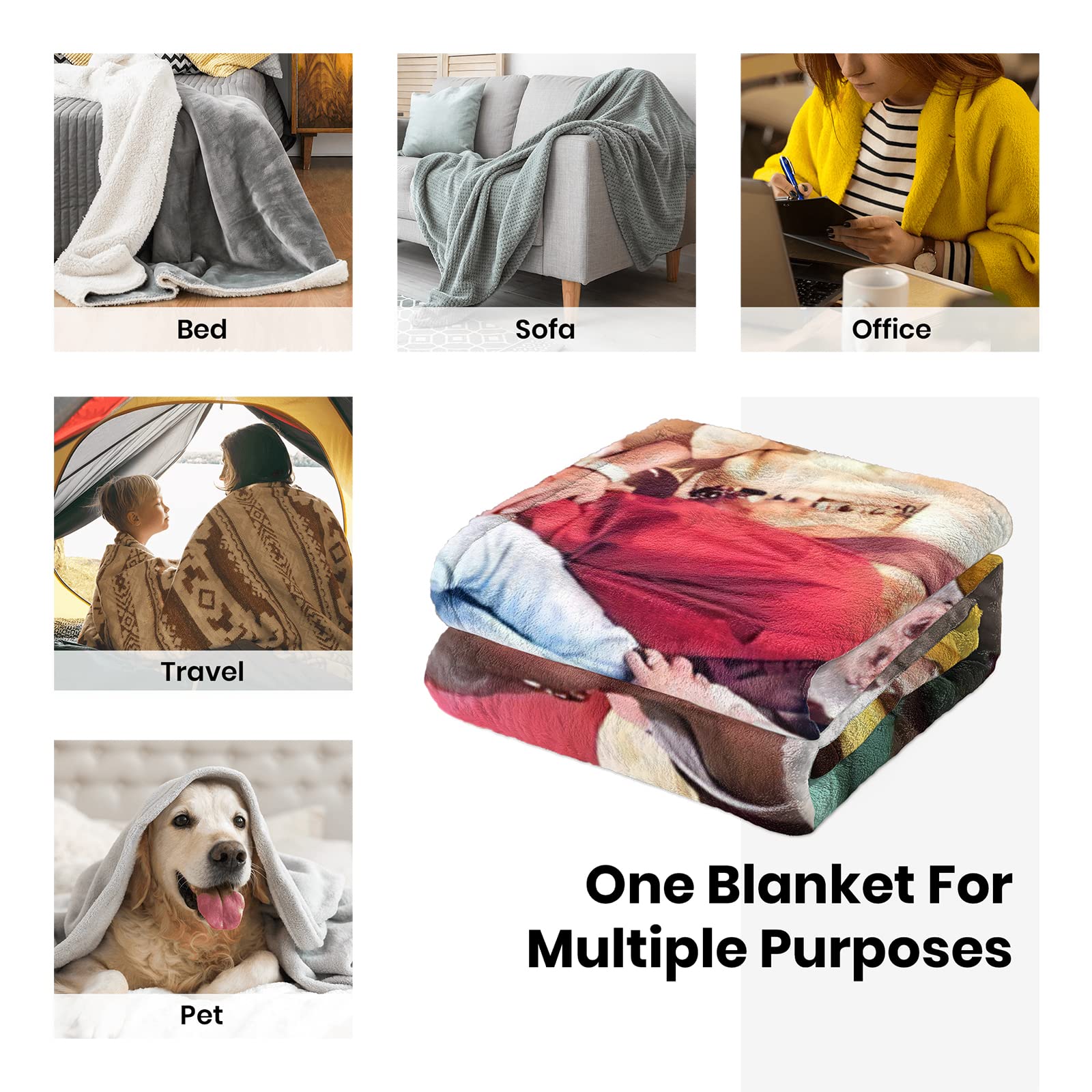 Soft Lightweight Fleece Blanket - Cozy Plush Fuzzy Throw for Bed, Sofa, Couch - Perfect for Travel, Camping & Home Use - 60''x50'' - Ultra Warm & Comfortable for Winter Nights and Relaxation