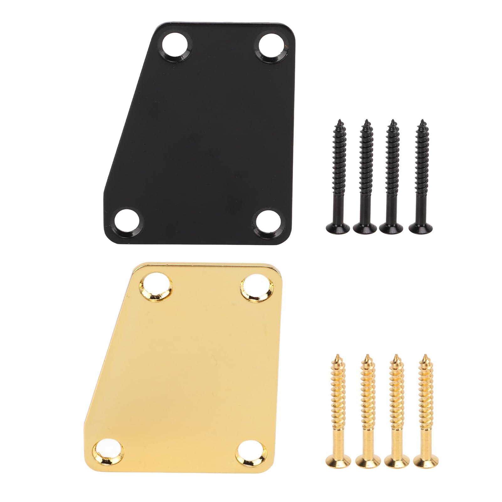 **Gold Electric Bass Guitar Trapezoidal Reinforcement Neck Plate with Screws - Replacement Metal Neckplate for Enhanced Stability & Durability - Perfect for DIY Guitar Repair & Upgrades**