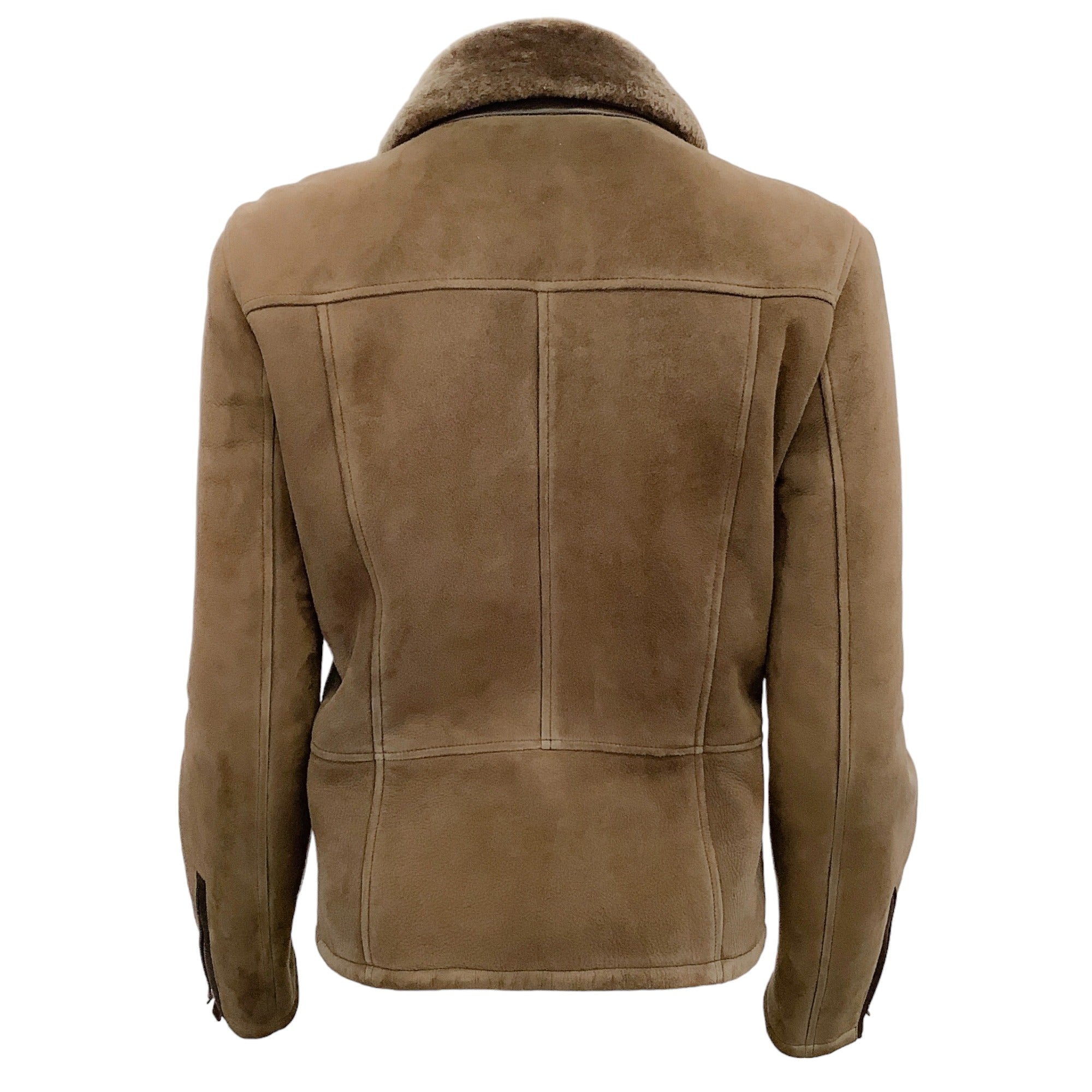 Luxury Loro Piana Brown Shearling Moto Jacket for Women - Genuine Leather Biker Jacket with Soft Shearling Lining - Perfect for Winter Riding, Motorcycle Enthusiasts & Fashionable Outerwear