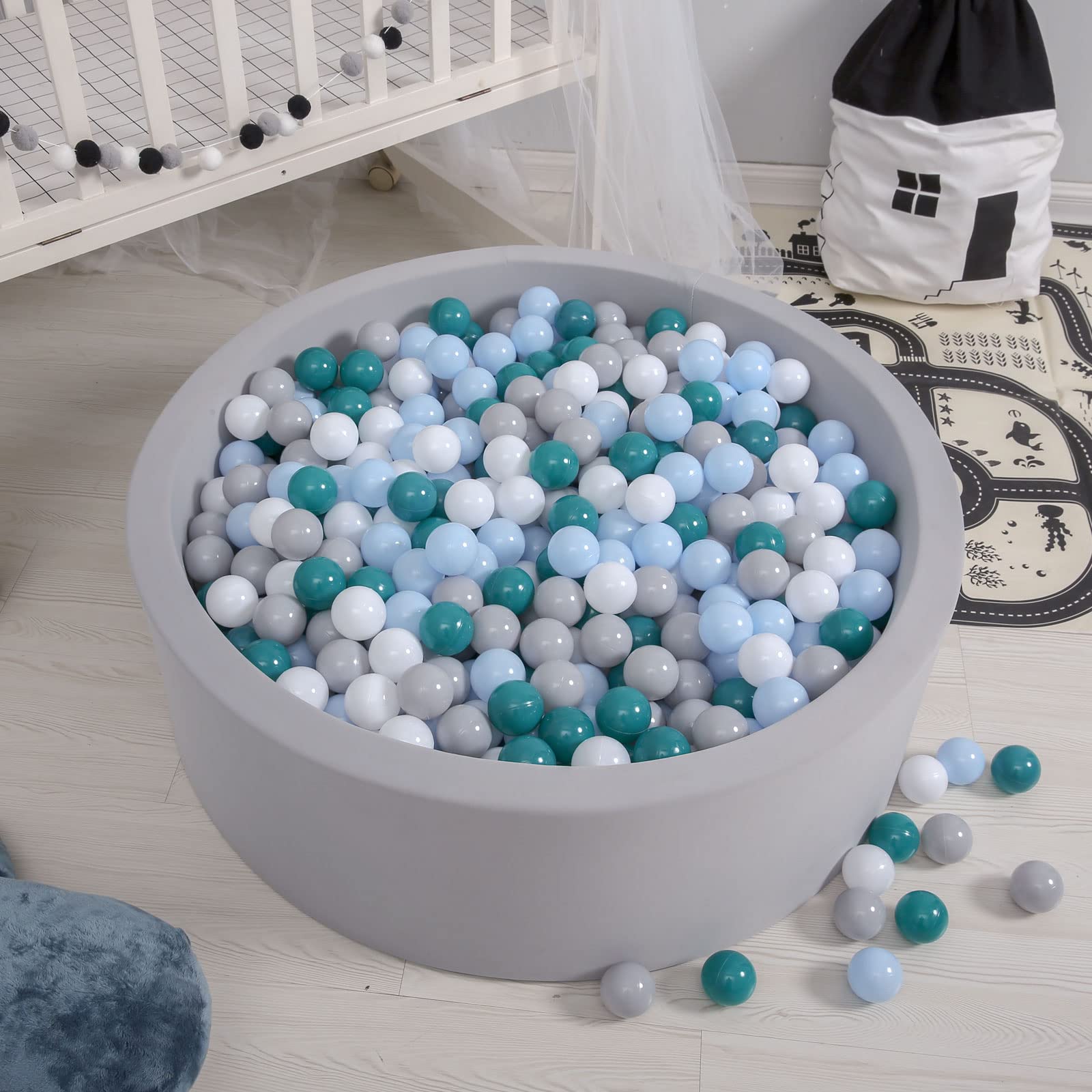 **Non-Toxic 2.2-Inch Crush Proof Play Balls for Toddlers - Pack of 50/100/200 | Phthalate-Free & BPA-Free Plastic Ball Pit Balls for Indoor Play, Sensory Play & Kids Birthday Parties**