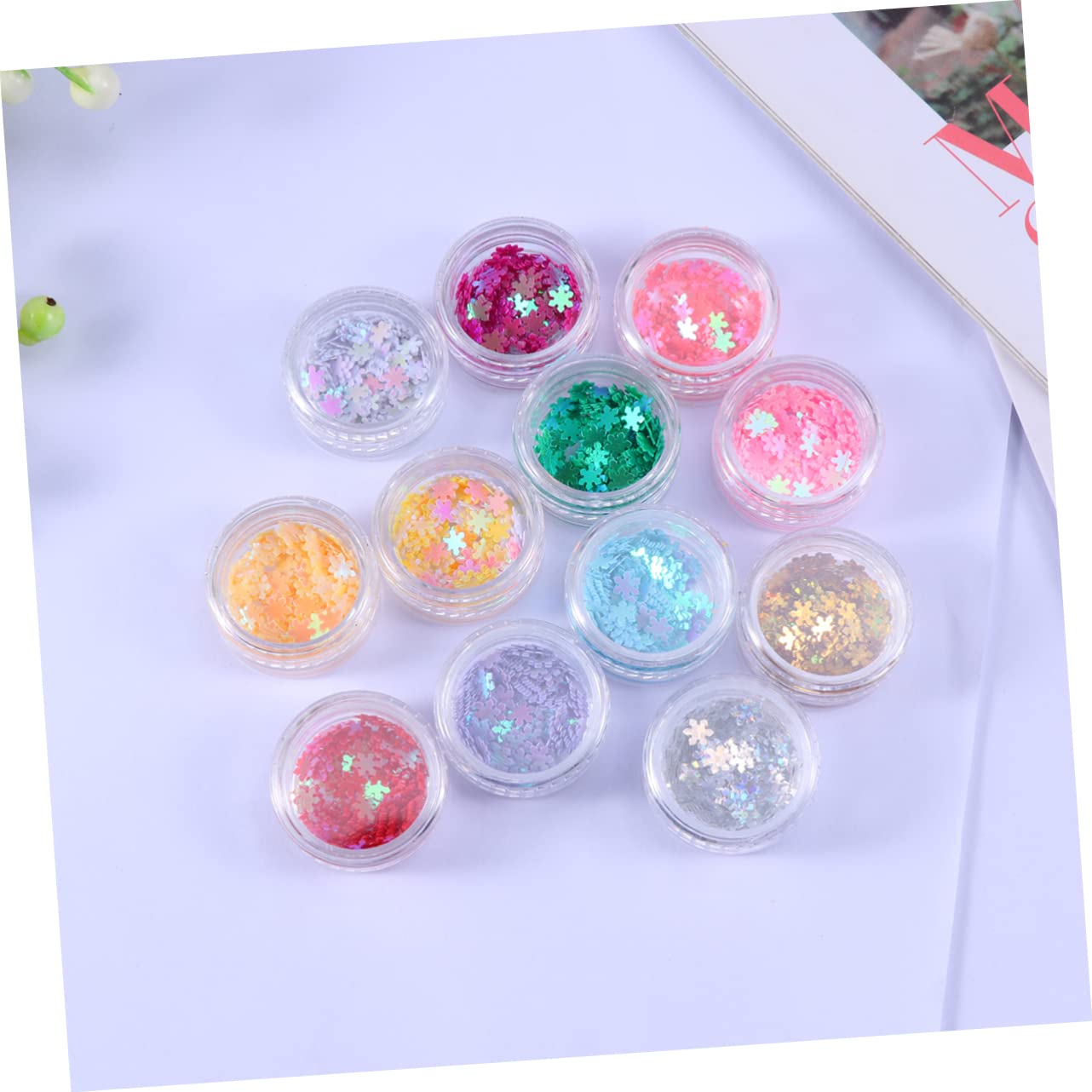 Beavorty Snowflake Nail Decals - 12 Colors Christmas Nail Stickers for DIY Nail Art | Holiday Party Makeup