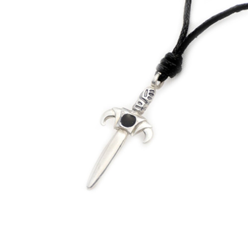 Unique Silver Pewter Sword Charm Necklace Pendant - Gothic Jewelry for Women, Medieval Fantasy Accessory - Perfect for Cosplay, LARP, and Gift Giving