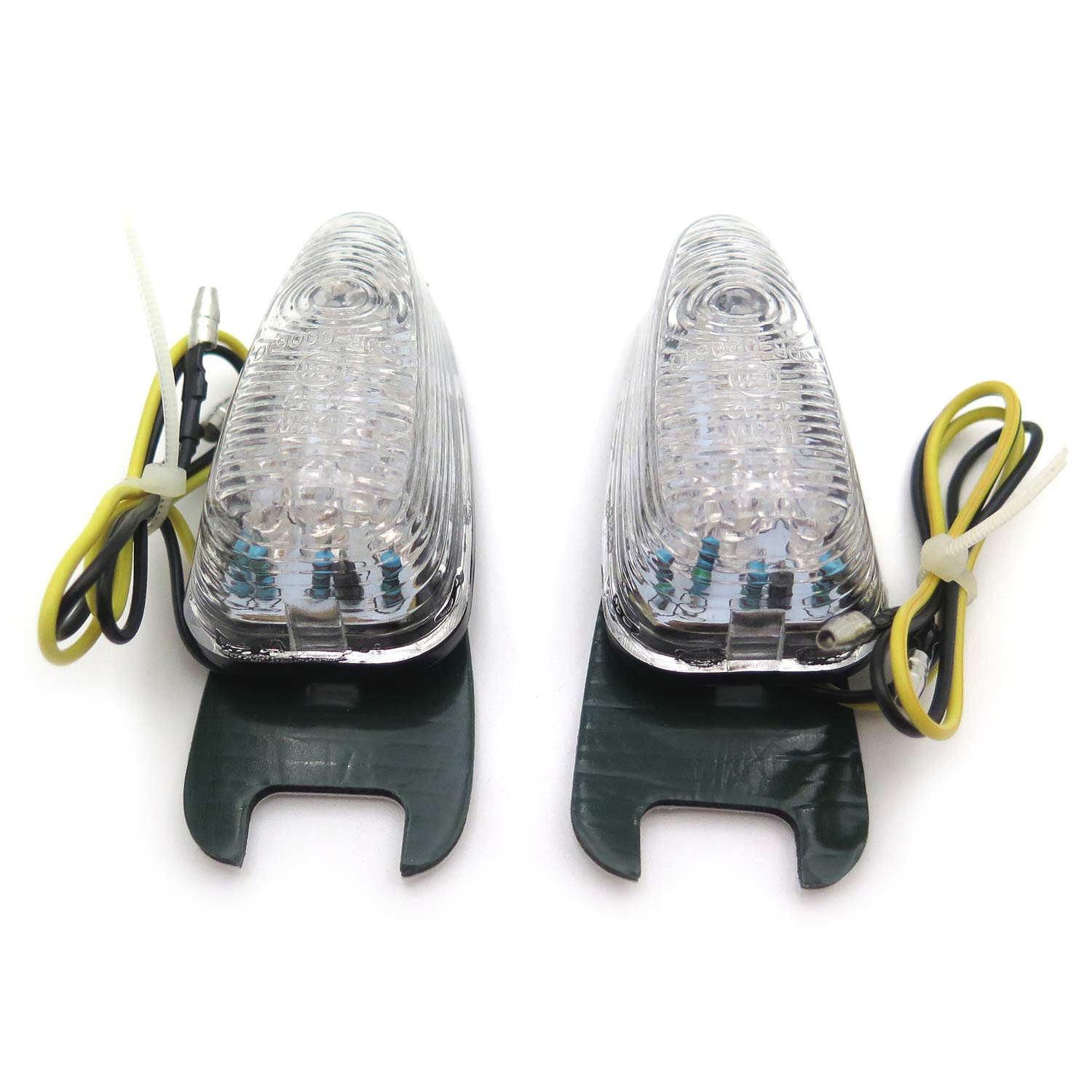 Universal LED Turn Signal Lights - Clear Flush Mount Motorcycle Blinkers for Harley, Honda, Kawasaki - Waterproof, Durable Bike Indicators for Night Riding & Safety Enhancement