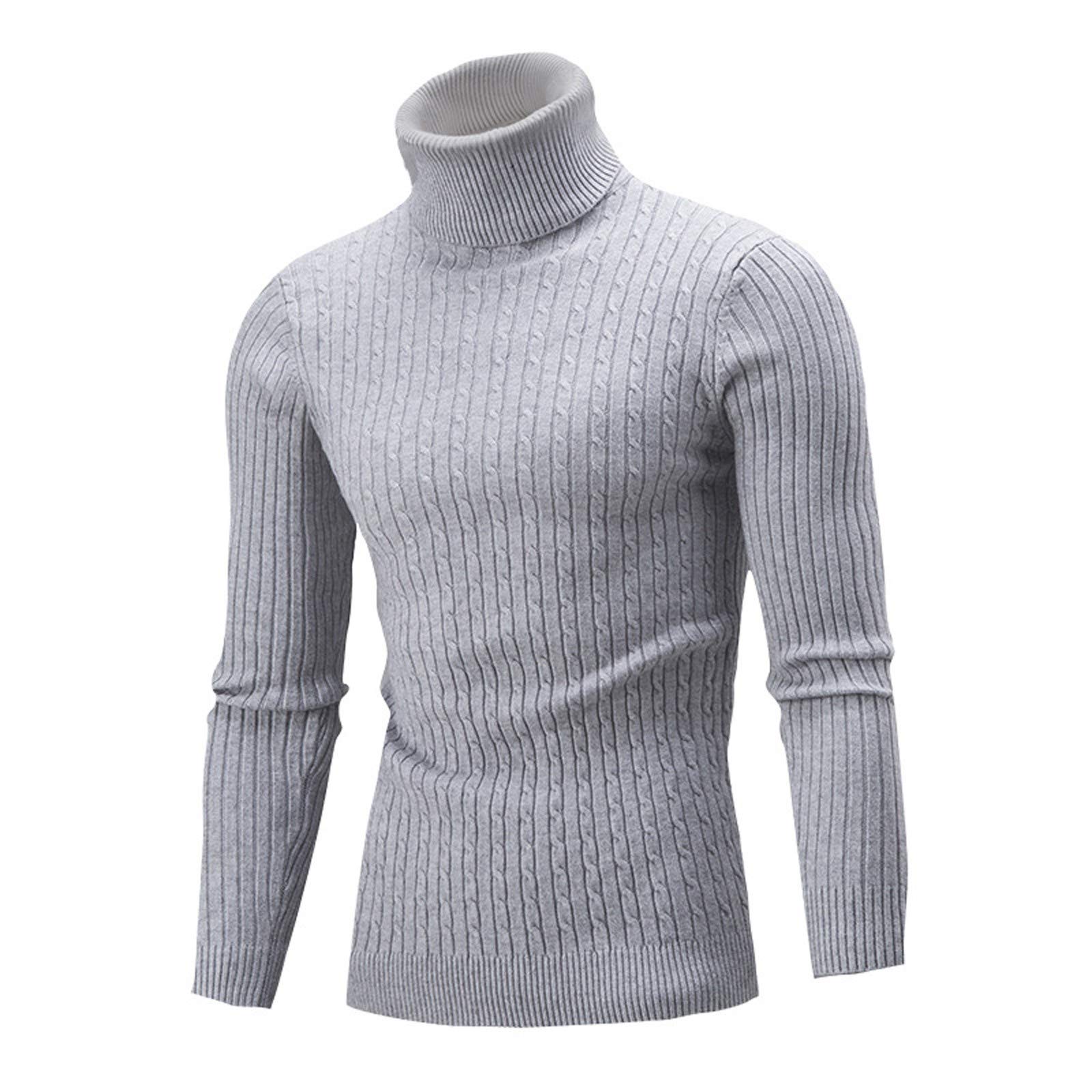 Premium Slim Fit High Neck Knit Sweater for Men - Warm Winter Turtleneck Pullover Jumper - Perfect for Office, Casual Wear & Cold Weather Outfits