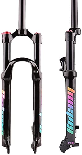 26/27.5/29 Inch MTB Suspension Fork - Magnesium Alloy Mountain Bike Front Fork with Tapered/Straight Steerer & Shock Absorber for Trail Riding, Downhill & Cross-Country Cycling