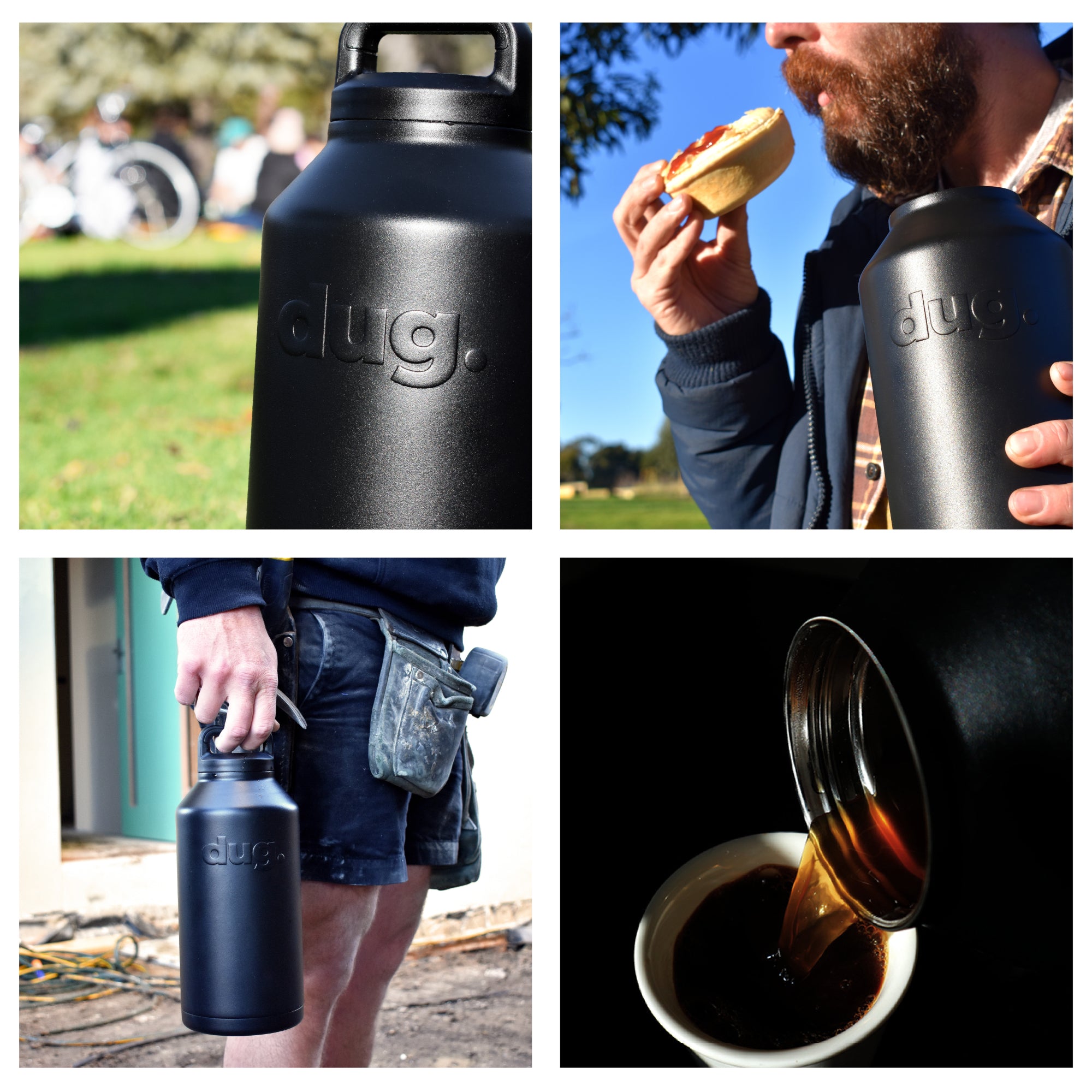 2L Insulated Stainless Steel Water Bottle - Black, Leak Proof, BPA Free - Perfect for Hiking, Gym & Outdoor Activities