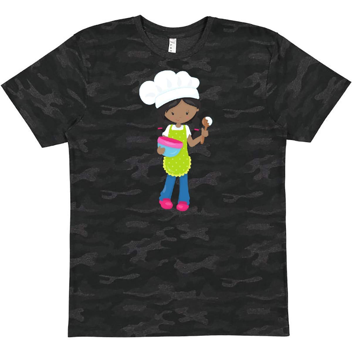 Inktastic African American Girl Baking Baker Bakery T-Shirt - Cute Baking Enthusiast Tee for Women & Girls - Perfect for Baking Classes, Kitchen Gifts & Black History Month