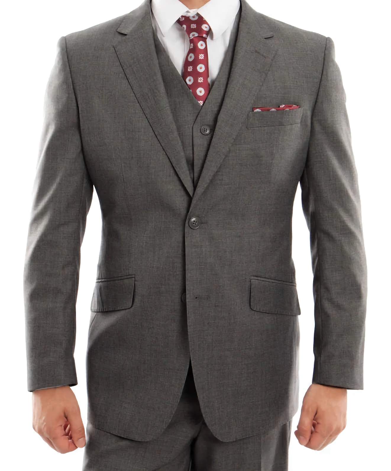 Premium Italian Wool Suit for Men - Modern Fit 3-Piece Business Suit in Dark Gray | Formal Wear for Weddings, Office & Special Occasions