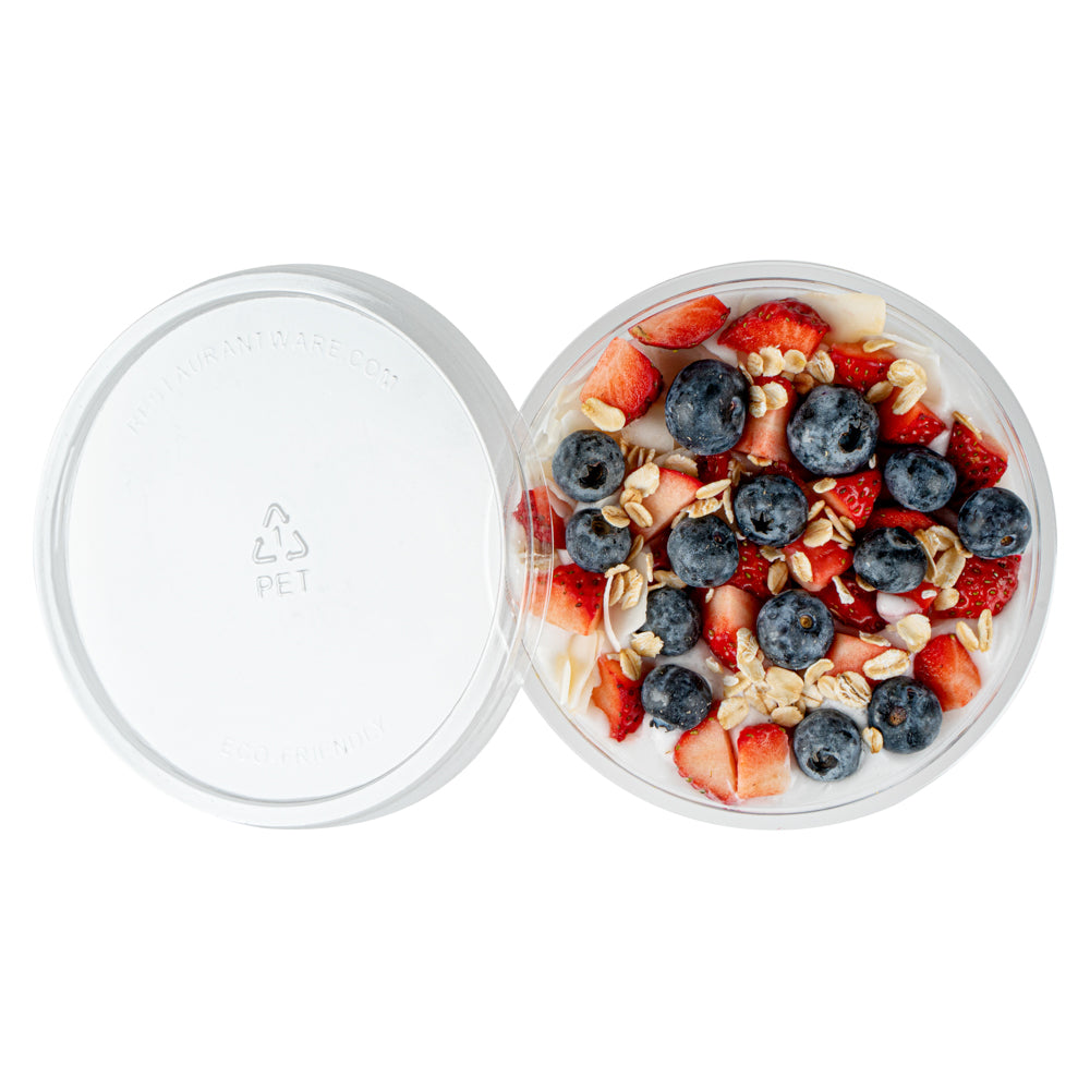 7 oz Round Clear Plastic Salad Bowls - 5