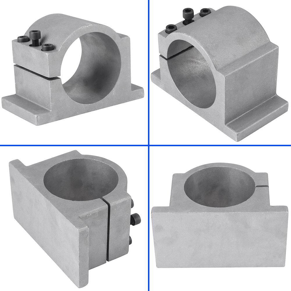 High-Quality 80mm Spindle Motor Clamp - Cast Aluminum Motor Mount Clamp with Sandblasting & Anti-Skid Design for CNC Machines, Woodworking, and Metalworking Tools