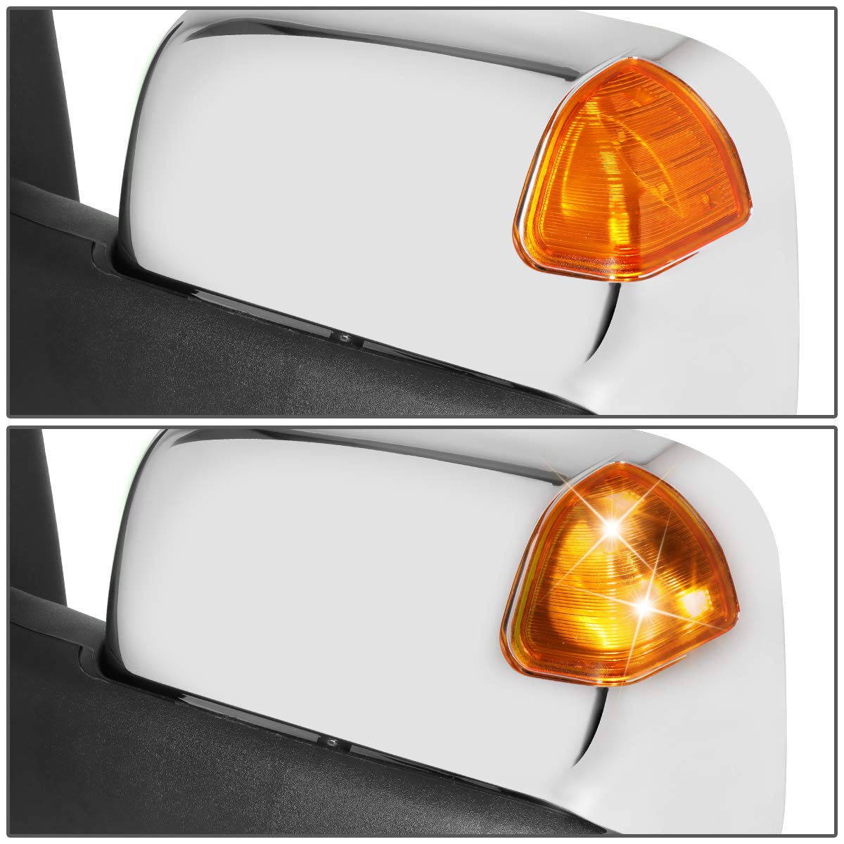 Chrome Power Towing Mirrors with Amber LED Turn Signal for Dodge Ram Truck 94-97 - Flip Up Side Mirrors for Enhanced Visibility & Safety | Perfect for Towing, Hauling & Off-Road Adventures