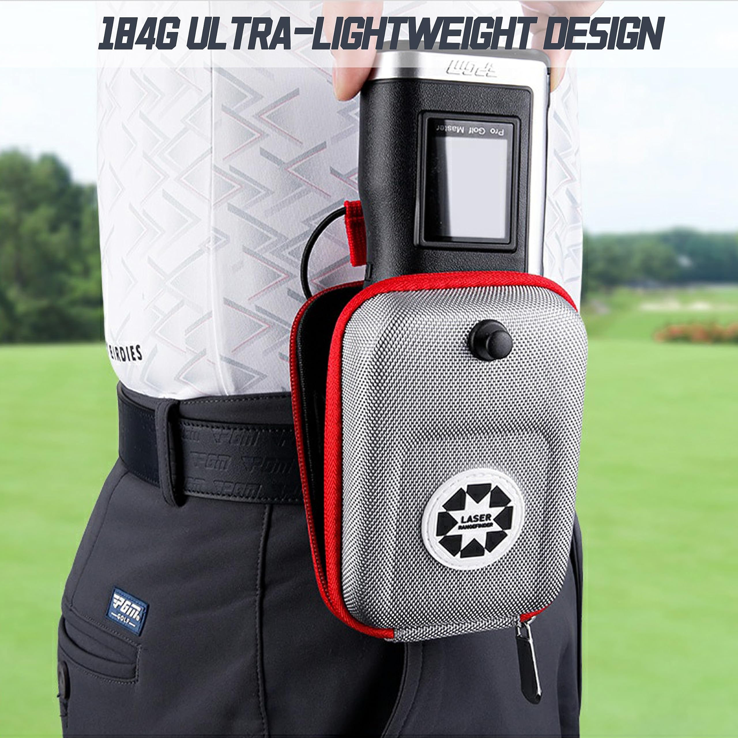 PGM Golf Rangefinder with Slope - 600 Yard Laser Range Finder with 7X Magnification, Flag Lock & Vibration, Magnetic Strap - Perfect Golf Accessory for Men (Ideal for Course Play & Tournament Practice)