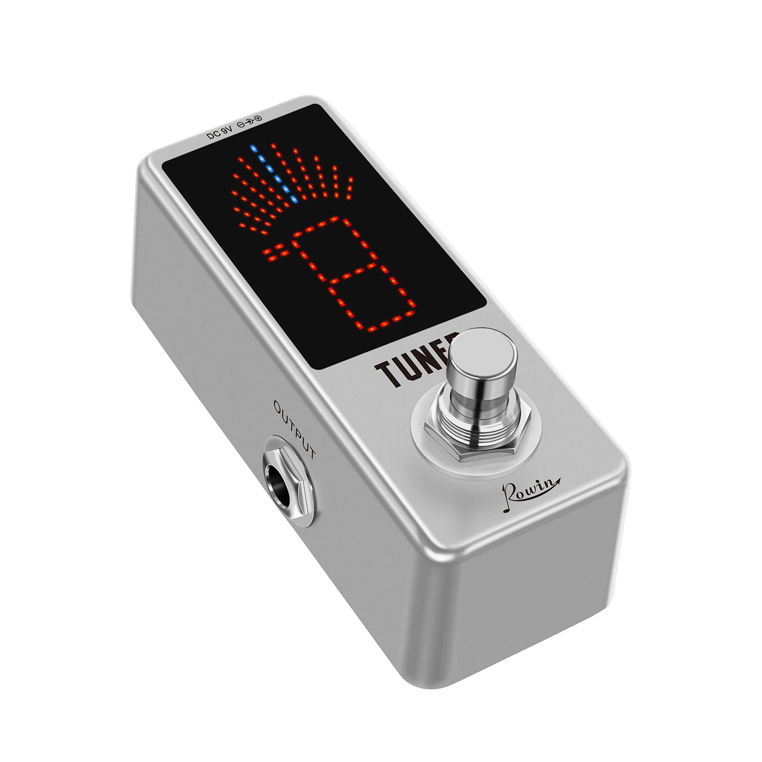 Rowin LT-910 Chromatic Guitar Tuner Pedal - True Bypass, LED Display, Compact Design | Accurate Tuning for Electric & Bass Guitars | Perfect for Live Performances & Studio Recording