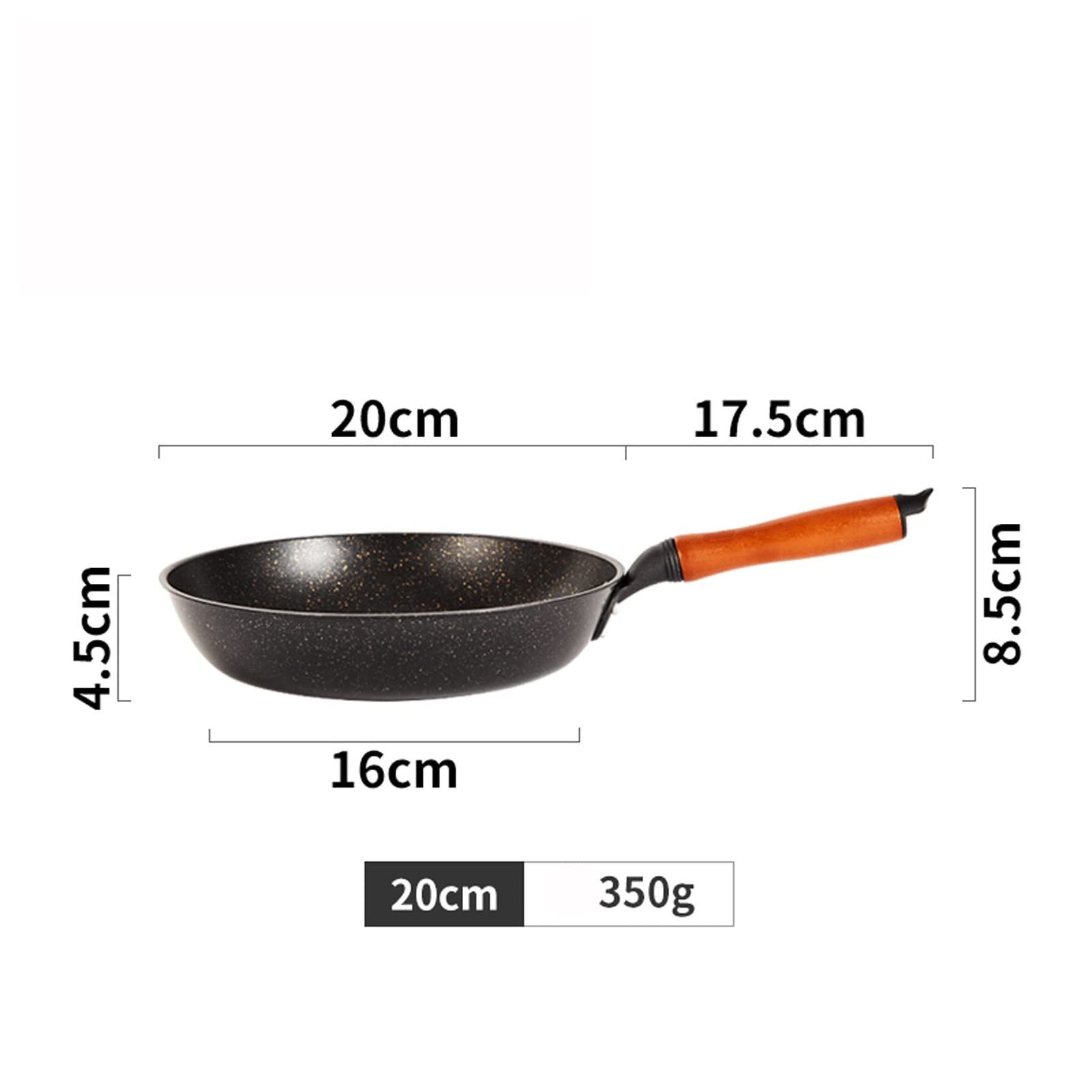 20CM Non-Stick Flat Bottom Wok Pan - Versatile Frying Pan & Milk Pot for Gas Stove - Perfect for Stir-Frying, Boiling Milk & Household Cooking