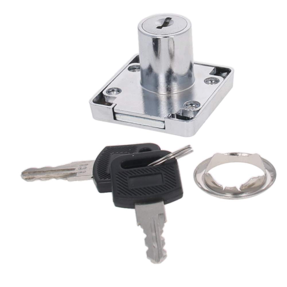 MroMax Drawer Cabinet Lock - Zinc Alloy Cylinder Lock with Keyed Alike Design (1 Pack) - Secure Cupboard, Desk & Showcase for Home & Office Safety