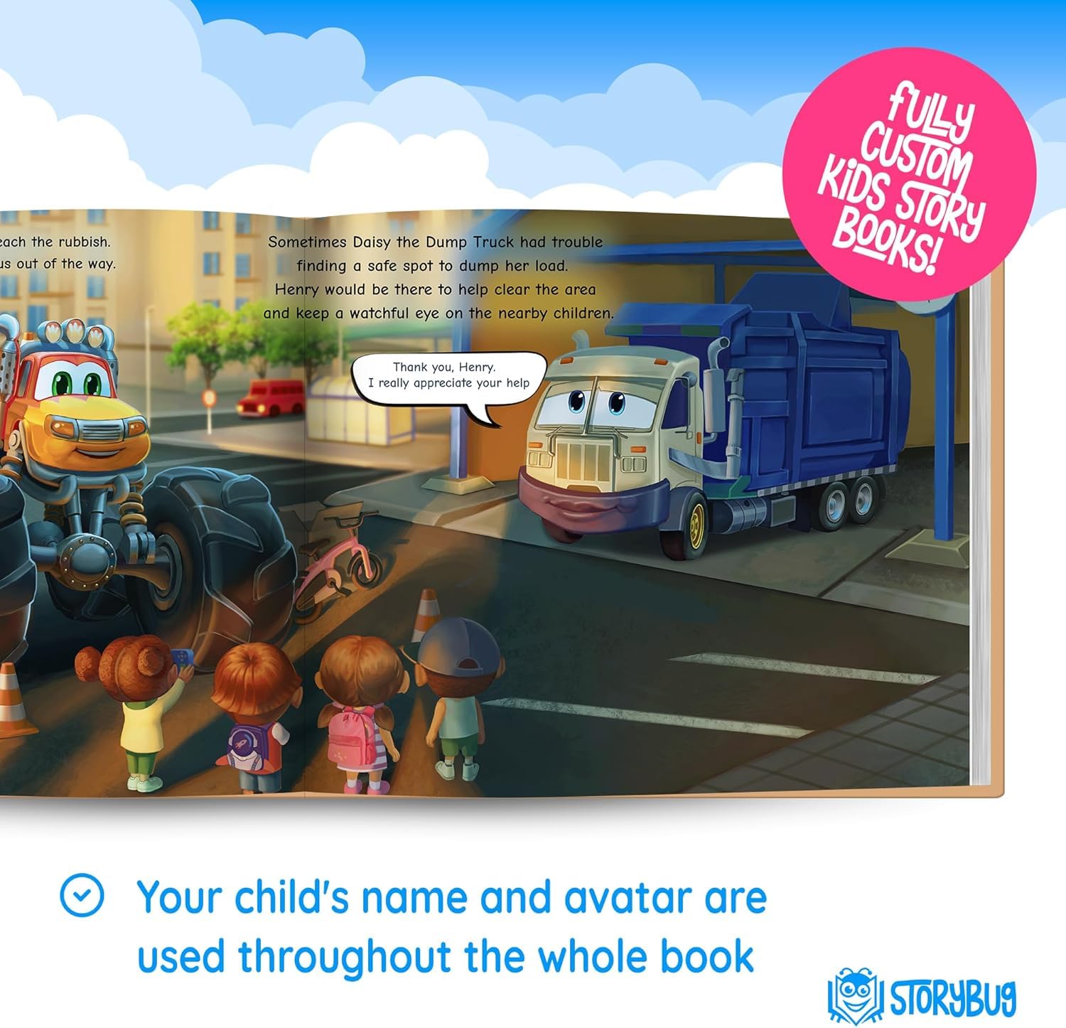 Personalized Monster Truck Story Book for Kids - Custom Children's Book with Name in The Story, 11x8.5 Inch Blue Hardcover | Perfect Birthday Gift, Bedtime Reading & Early Learning Adventure