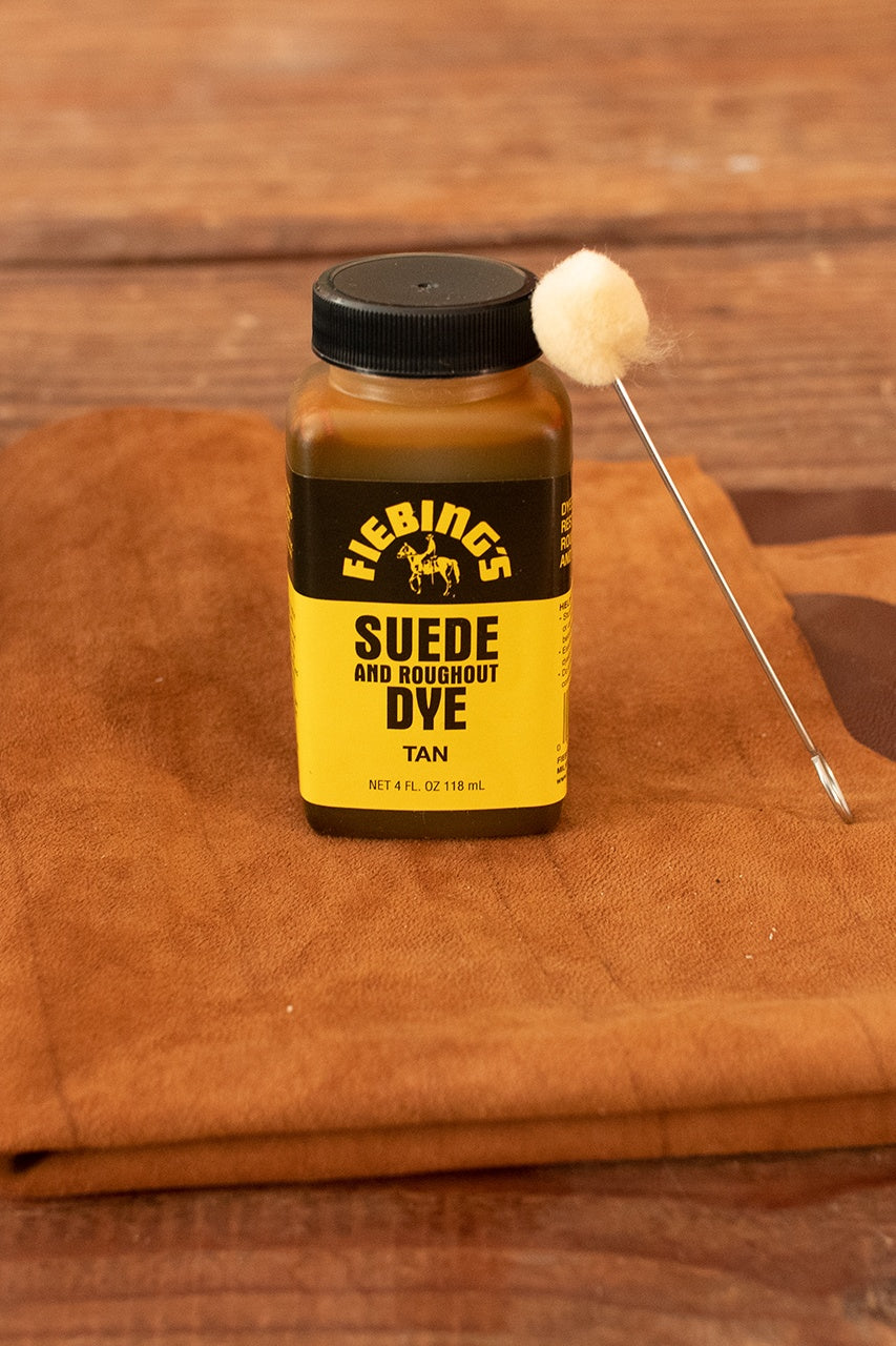 Fiebing's Suede Leather Dye - 4 oz (118ml) Tan Color - Professional Leather Repair & Restoration Kit for Shoes, Bags, Jackets & Furniture