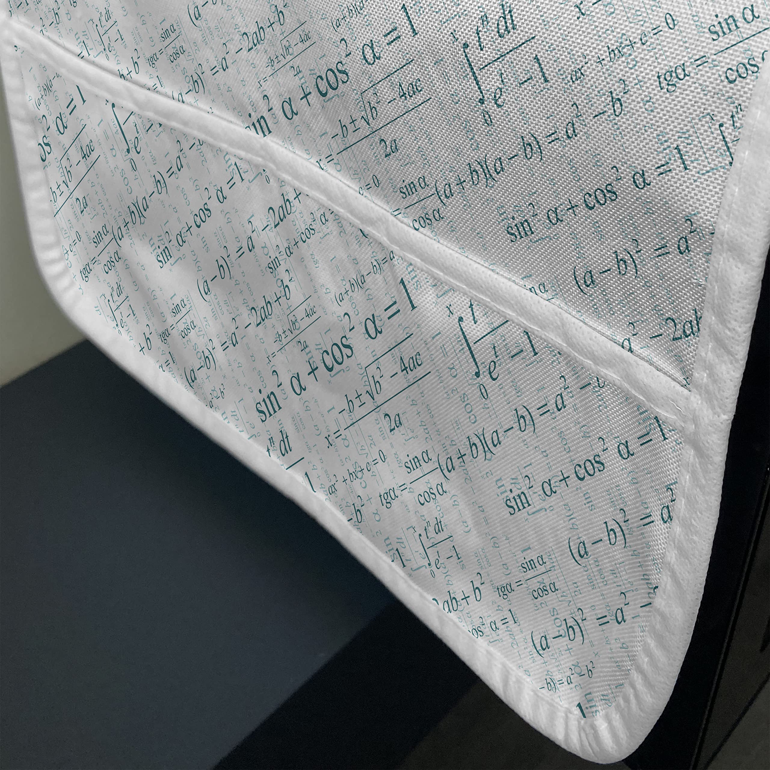 Lunarable Microwave Oven Cover with Math Formulas - Waterproof Kitchen Organizer with Pockets, 36