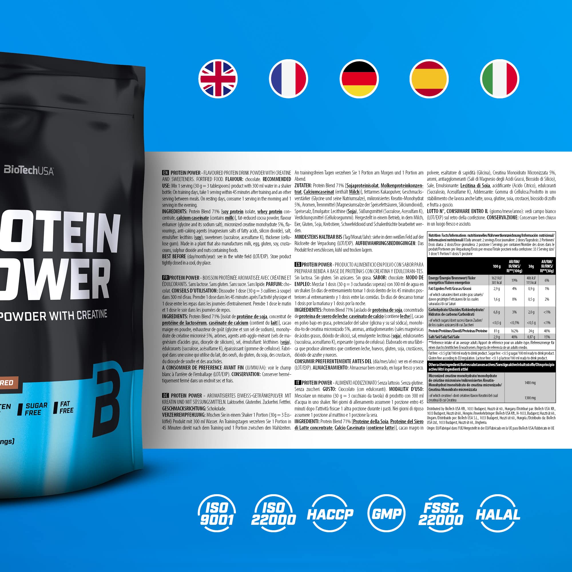 BioTechUSA Protein Powder - Chocolate Flavor, 1000g for Muscle Recovery & Post-Workout Nutrition | Gym Supplement for Athletes & Fitness Enthusiasts