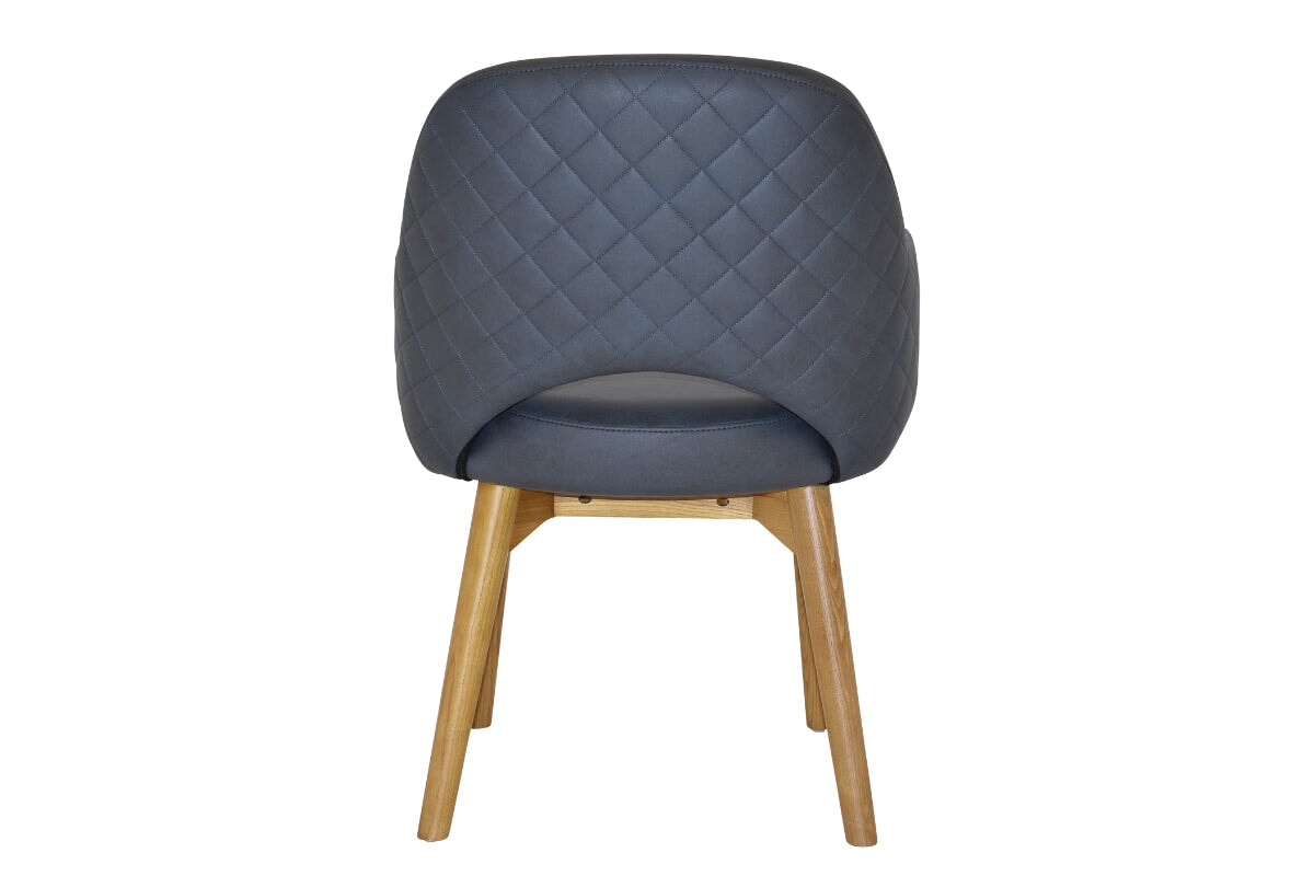 EZ Hospitality Cairo Indoor Armchair with Light Oak Timber Base - 4-Leg Modern Dining Chair for Living Room, Bedroom & Office