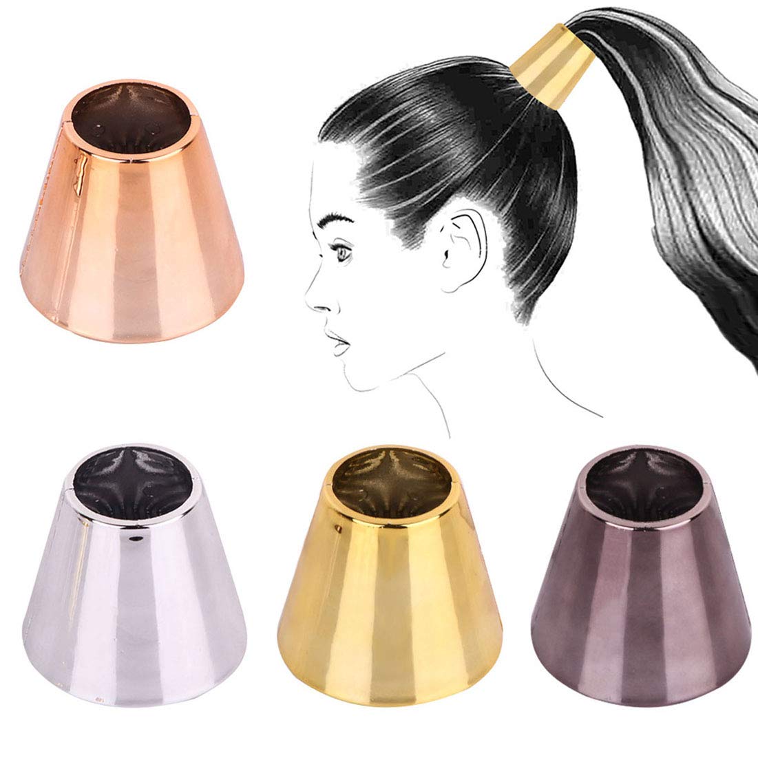 4PCS Plastic Hair Cuffs with Teeth - Ponytail Holders, Hair Bands for Women, Secure No-Slip Hair Accessories - Perfect for Workouts, Parties & Everyday Styling