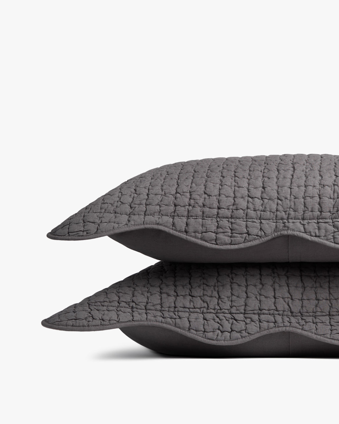 Scalloped Sham Set - Elegant Bedding Pillow Covers for Queen & King Size Beds - Perfect for Master Bedroom, Guest Room, and Home Decor