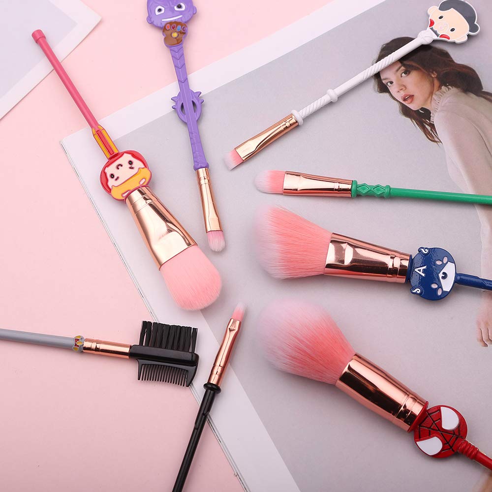 8Pcs Professional Movie Makeup Brush Set - Foundation, Blending, Blush, Eyeshadow & Powder Cosmetic Brushes Kit | Perfect for Makeup Artists, Cosplayers & Halloween Costume Application
