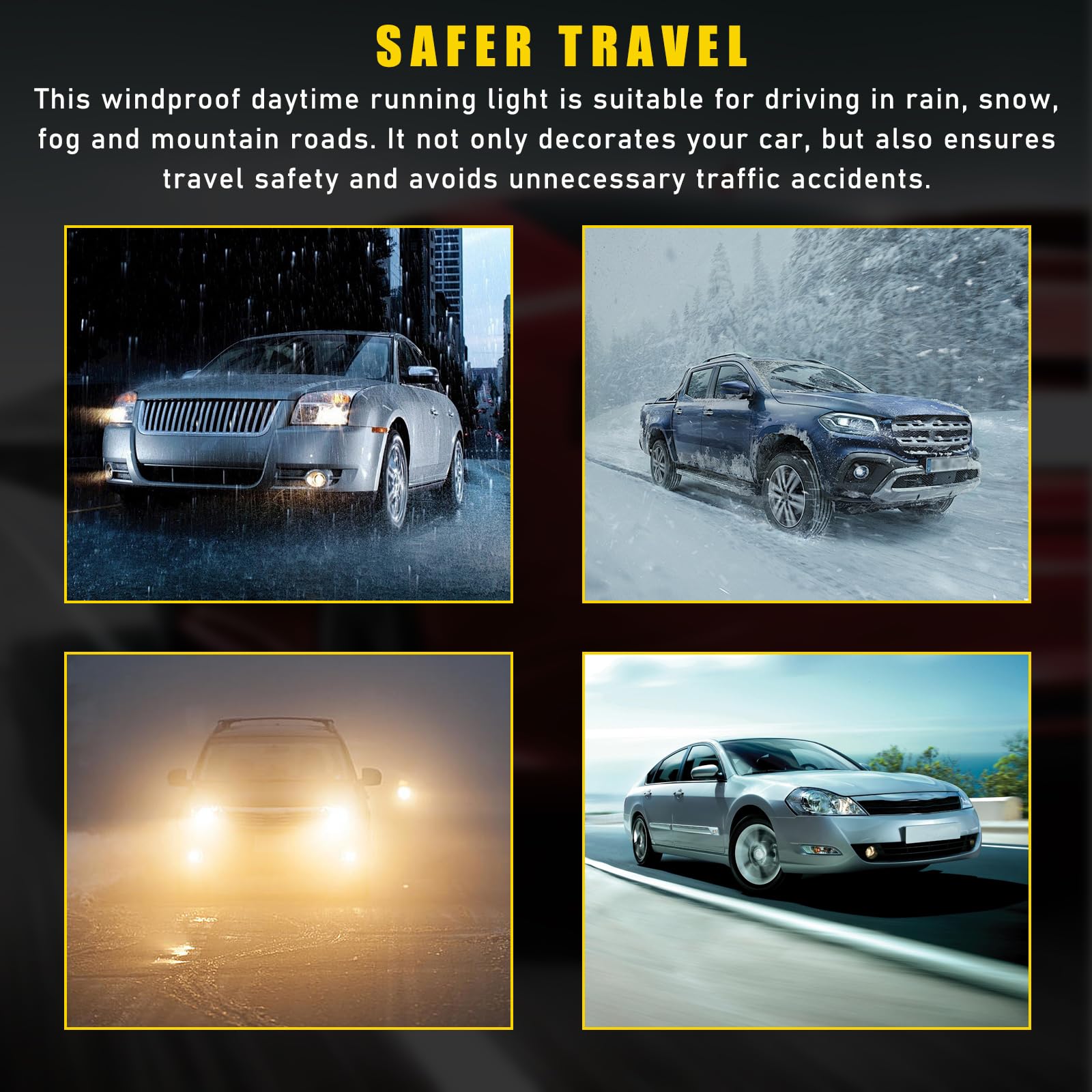 2 PCS LED Wind Powered Vehicle Lights - 8 LED Waterproof Car Wind Energy Daytime Running Lights, No External Power Needed, Universal Auto Accessories (White) | Perfect for Off-Road, Night Driving & Eco-Friendly Cars