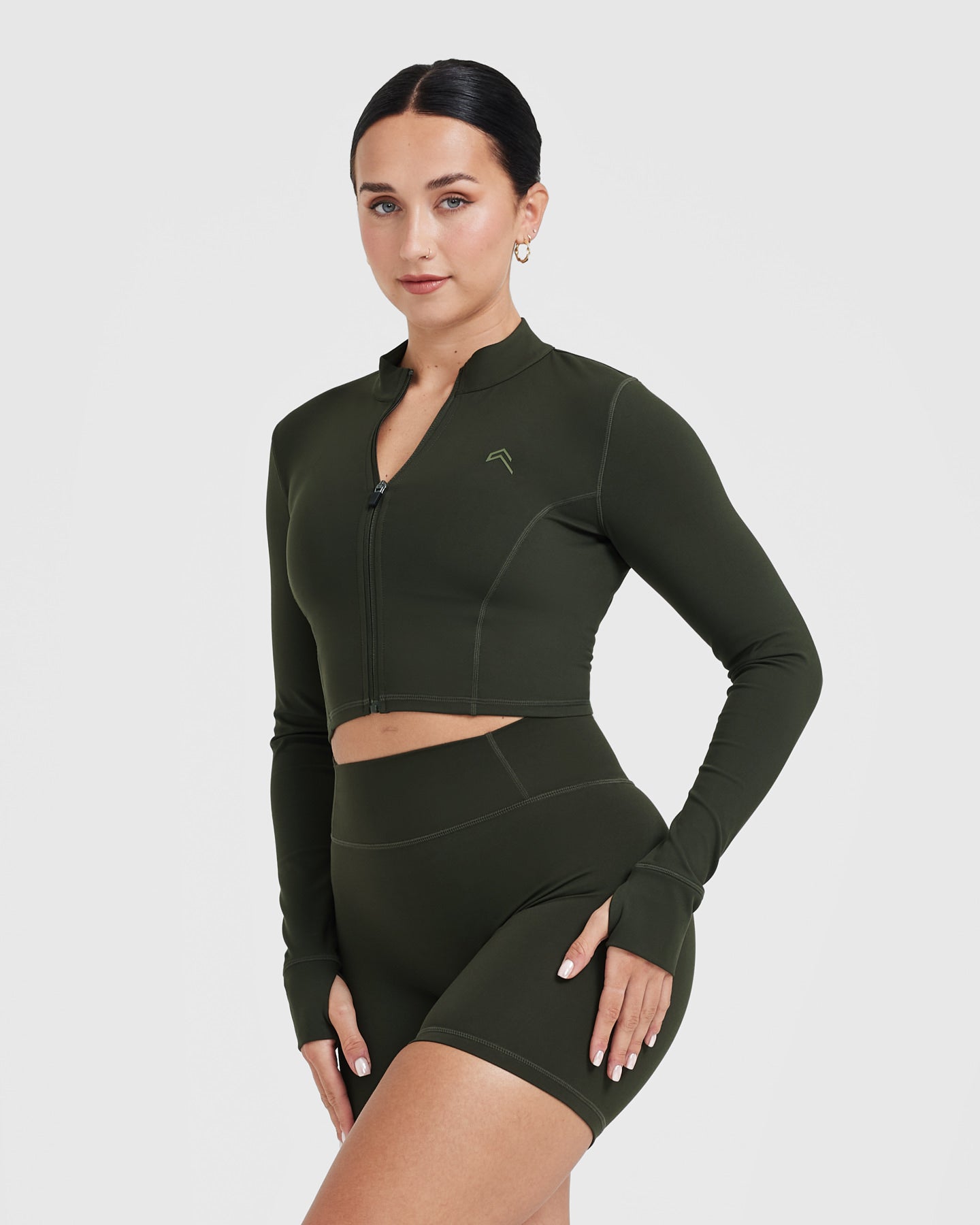 Timeless Khaki Crop Jacket for Women - Lightweight Spring & Fall Outerwear - Perfect for Casual Outings, Travel & Layering