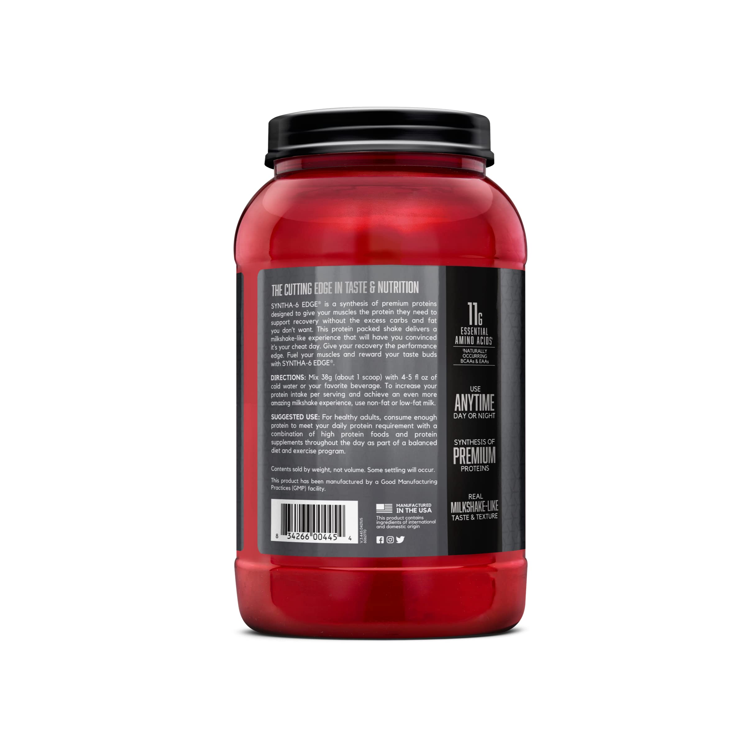 BSN SYNTHA-6 Edge Protein Powder - Vanilla Milkshake Flavor | 24g Protein per Serving with Hydrolyzed Whey, Micellar Casein & Milk Protein Isolate | Low Sugar Content | 28 Servings | Ideal for Post-Workout Recovery, Muscle Building & Healthy Lifestyle