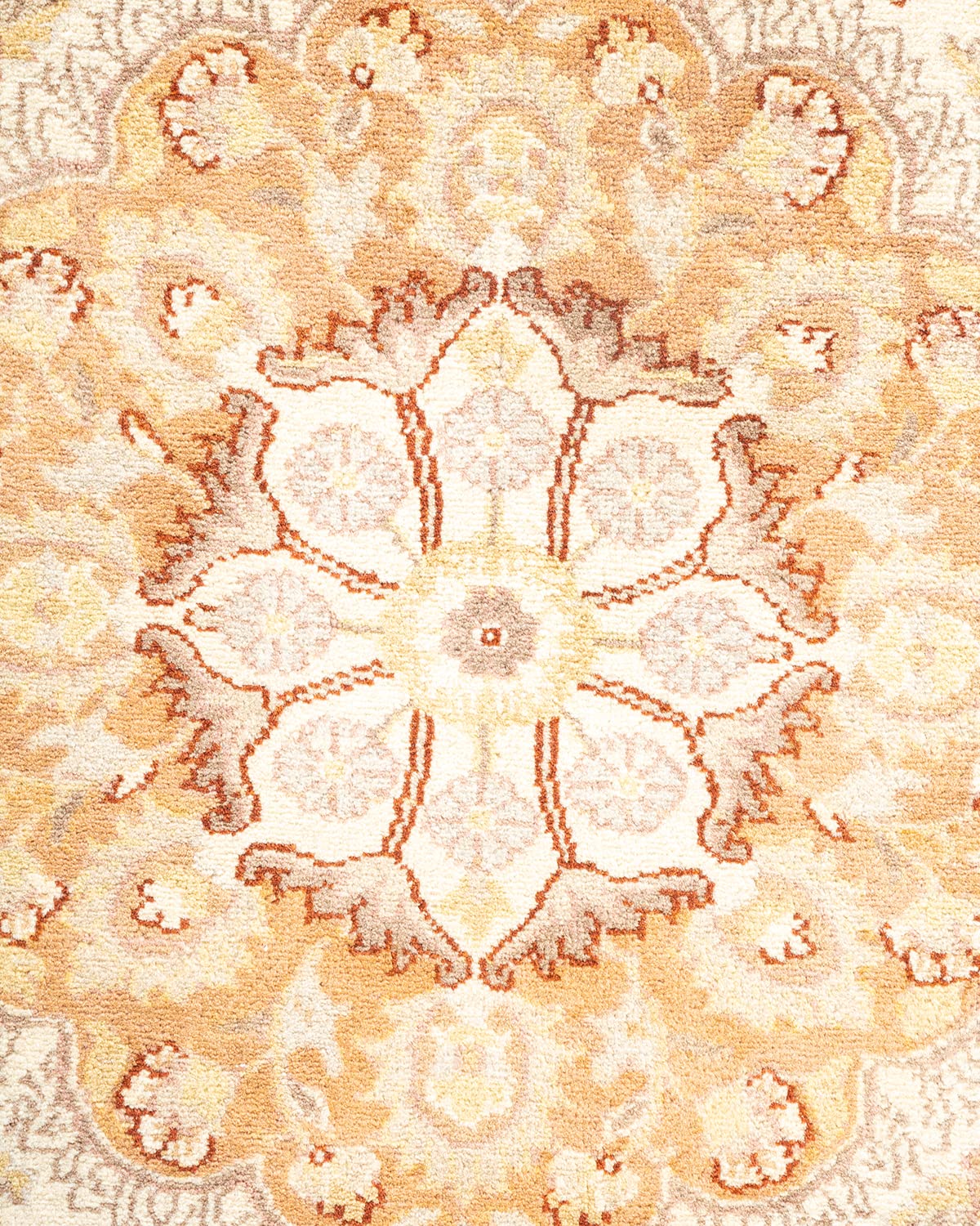 Handmade Wool Traditional Tribal Mogul Ivory 6x9 Area Rug - Solo Rugs One of a Kind Hand Knotted - Perfect for Living Room, Bedroom & Home Decor