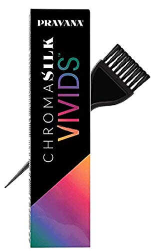 Pravana ChromaSilk VIVIDS Semi-Permanent Hair Dye with Silk & Keratin - Smoky Silver (Includes Sleek Brush) | Vibrant, Long-Lasting Color for Salon-Quality Results at Home | Perfect for Bold Fashion Statements & Creative Hair Transformations
