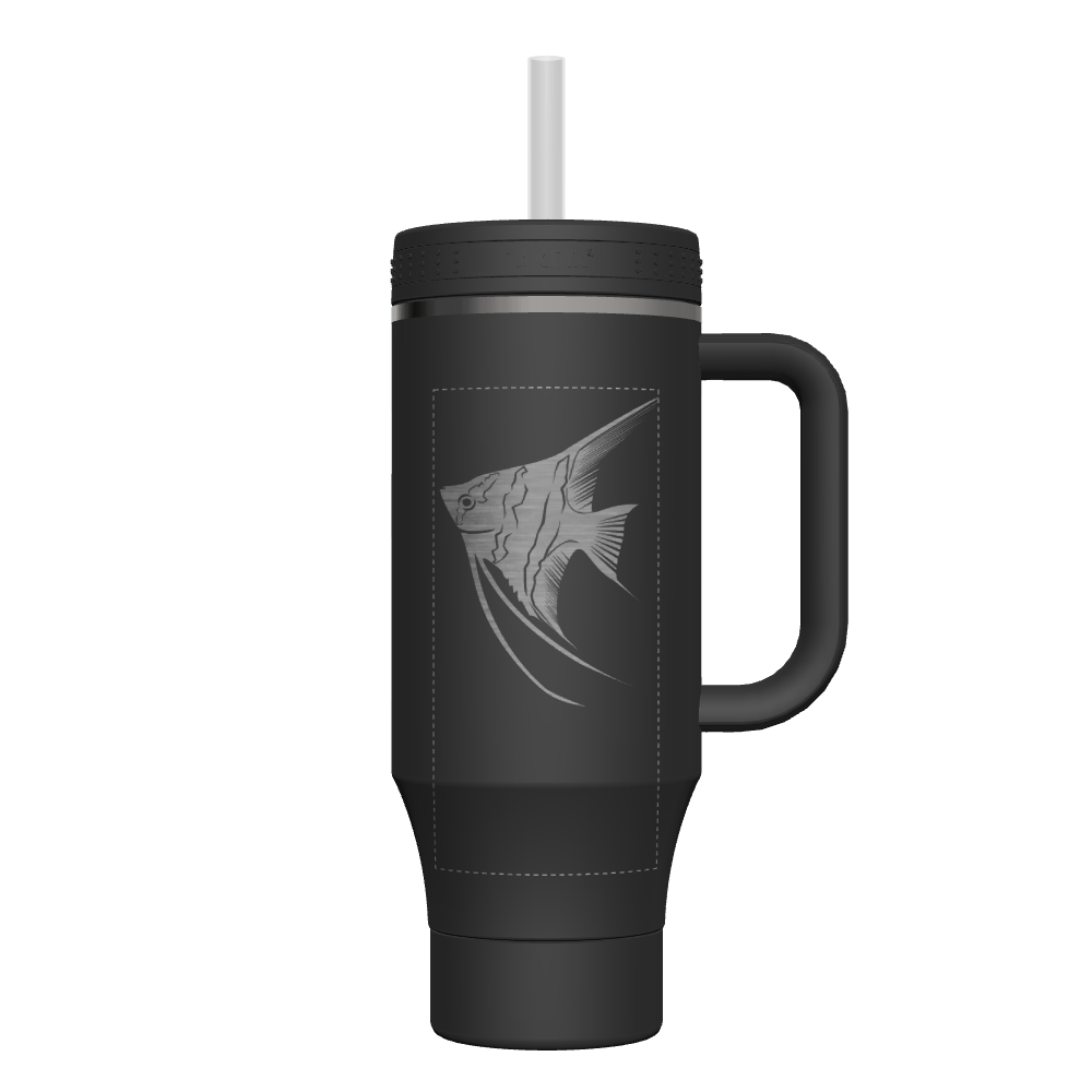 40 oz Customized Straw Tumbler with Handle - Insulated Stainless Steel Water Bottle for Travel, Gym & Outdoor Activities