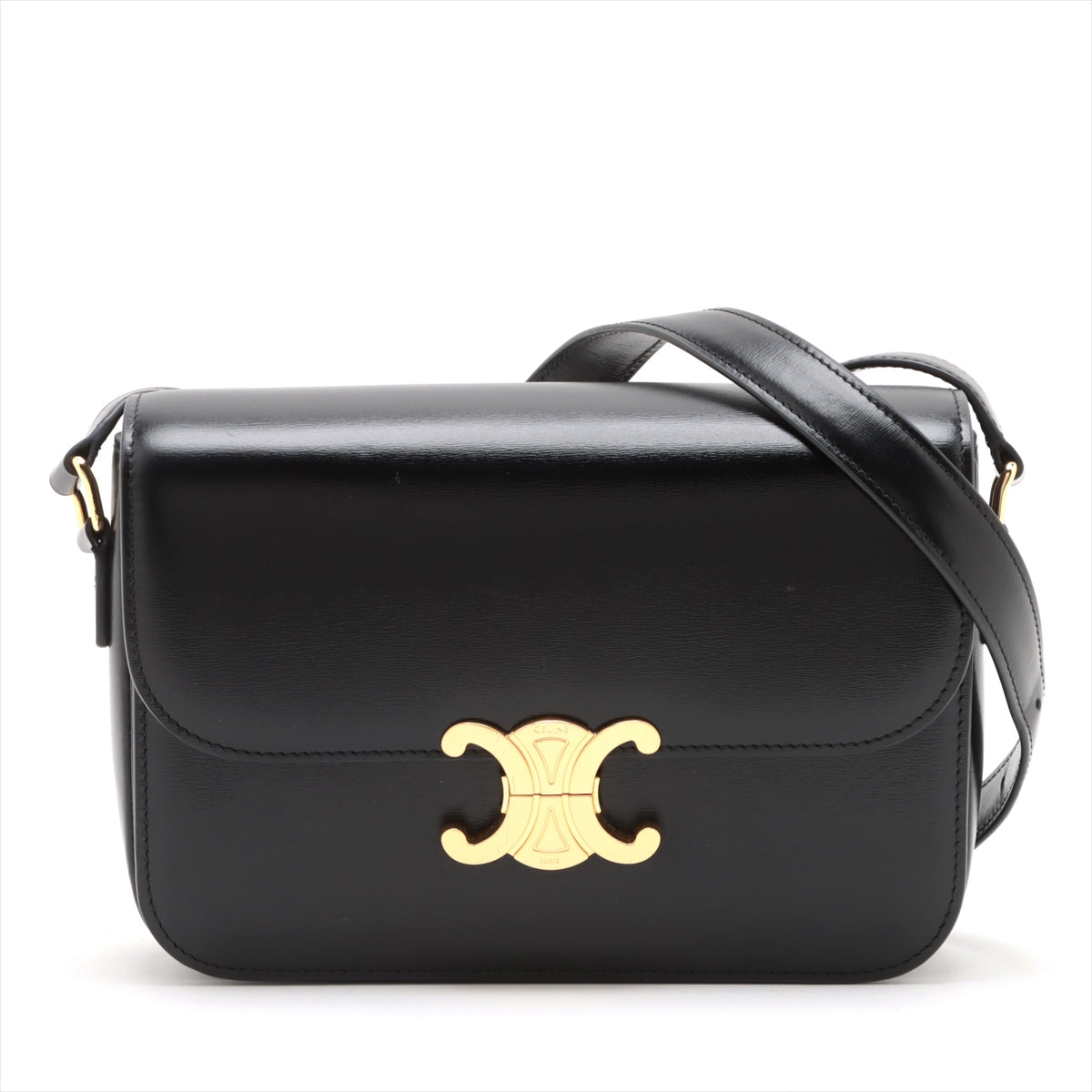 Celine Triomphe Classique Medium Black Crossbody Bag - Stylish & Elegant for Women's Daily Use, Work, and Evening Events
