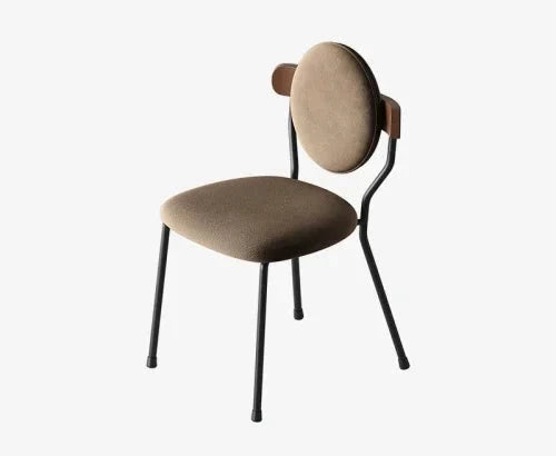 Minimalist Wrought Iron Accent Dining Chair - Modern Farmhouse Style Metal Side Chair for Kitchen, Dining Room, and Outdoor Patio Use