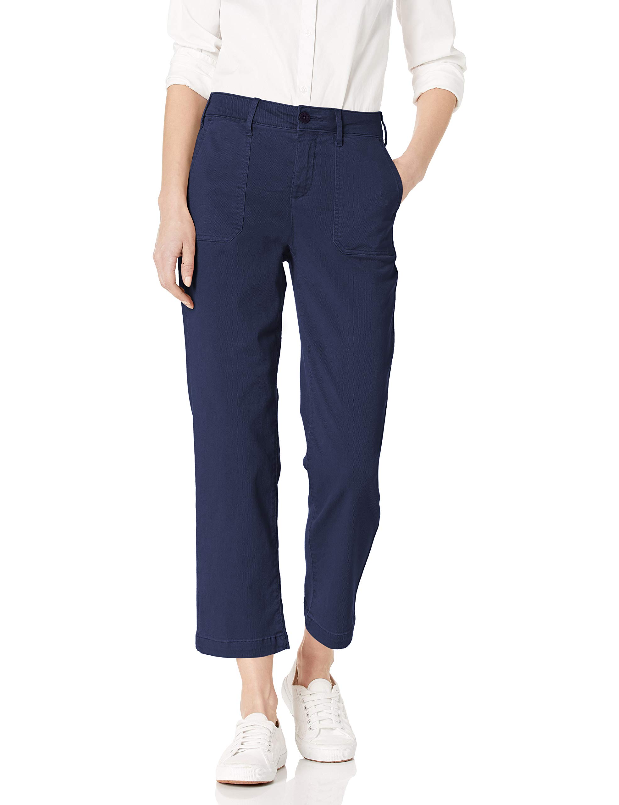 NYDJ Women's Straight Ankle Chino Pants - Comfortable Stretch Work Pants for Office & Business Casual Wear